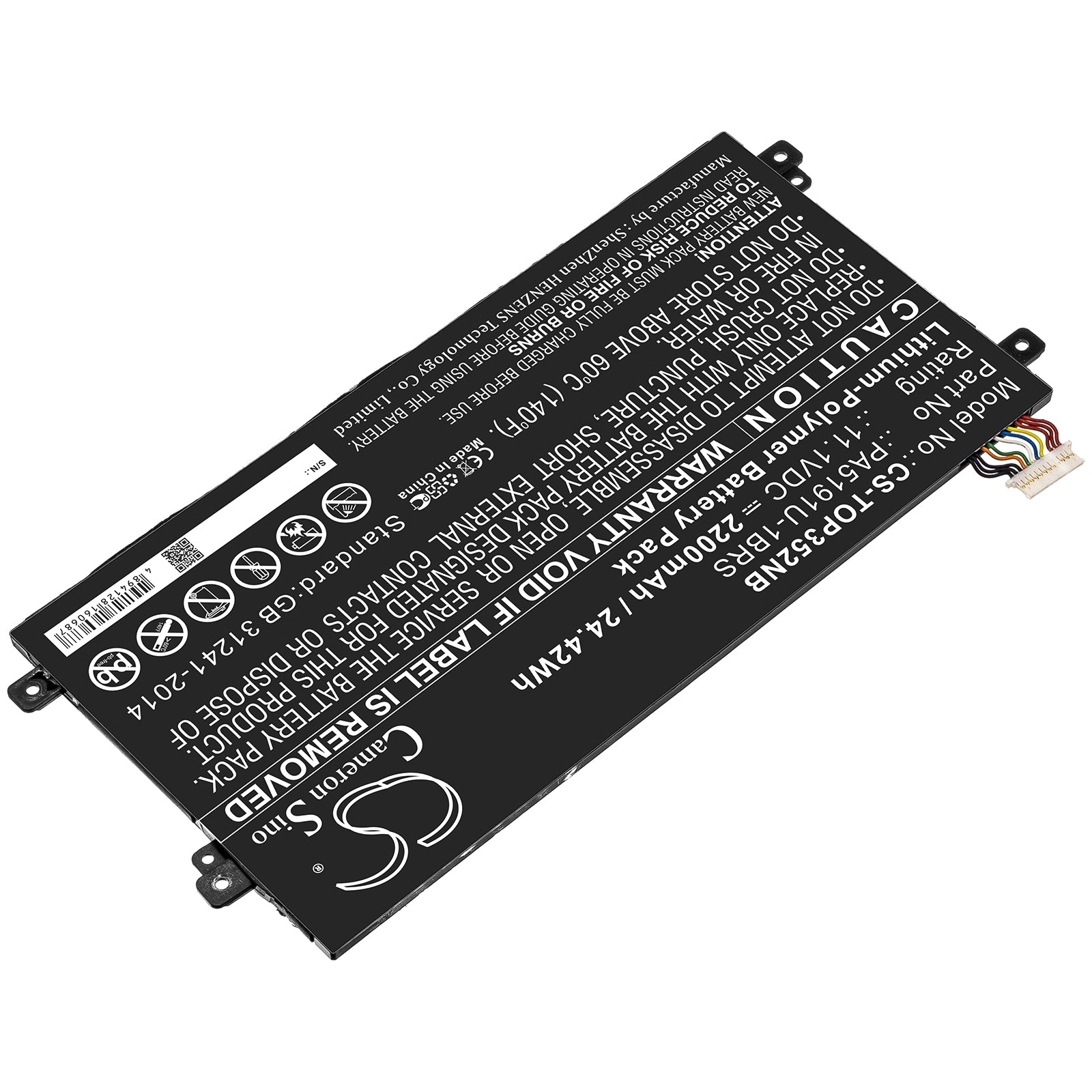 Li-ion Battery fits Toshiba, Pa5191u-1brs 11.1V, 2200mAh Notebook & Laptop Cameron Sino Technology Limited