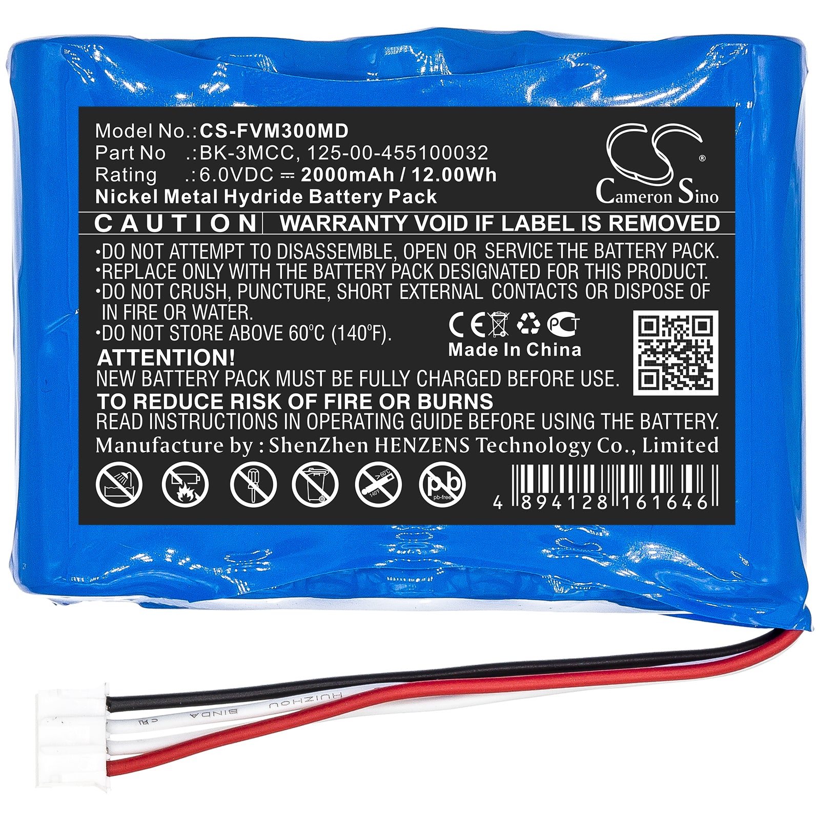 Ni-MH Battery fits Fresenius, Injectomat 500, Injectomat 500d 6.0V, 2000mAh Medical Cameron Sino Technology Limited