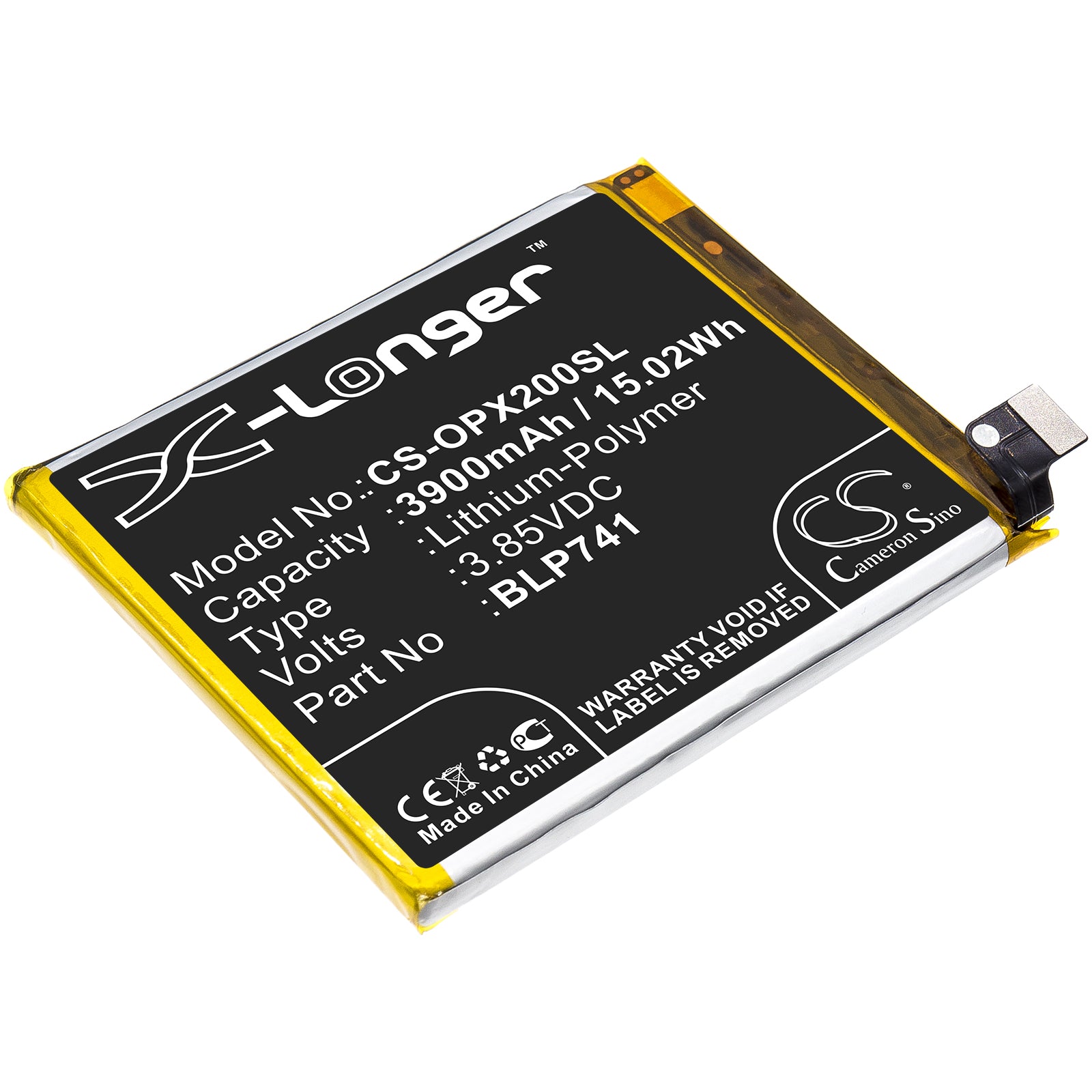 Li-Polymer Battery fits Oppo, Realme X2 3.85V, 3900mAh Mobile & SmartPhone Cameron Sino Technology Limited