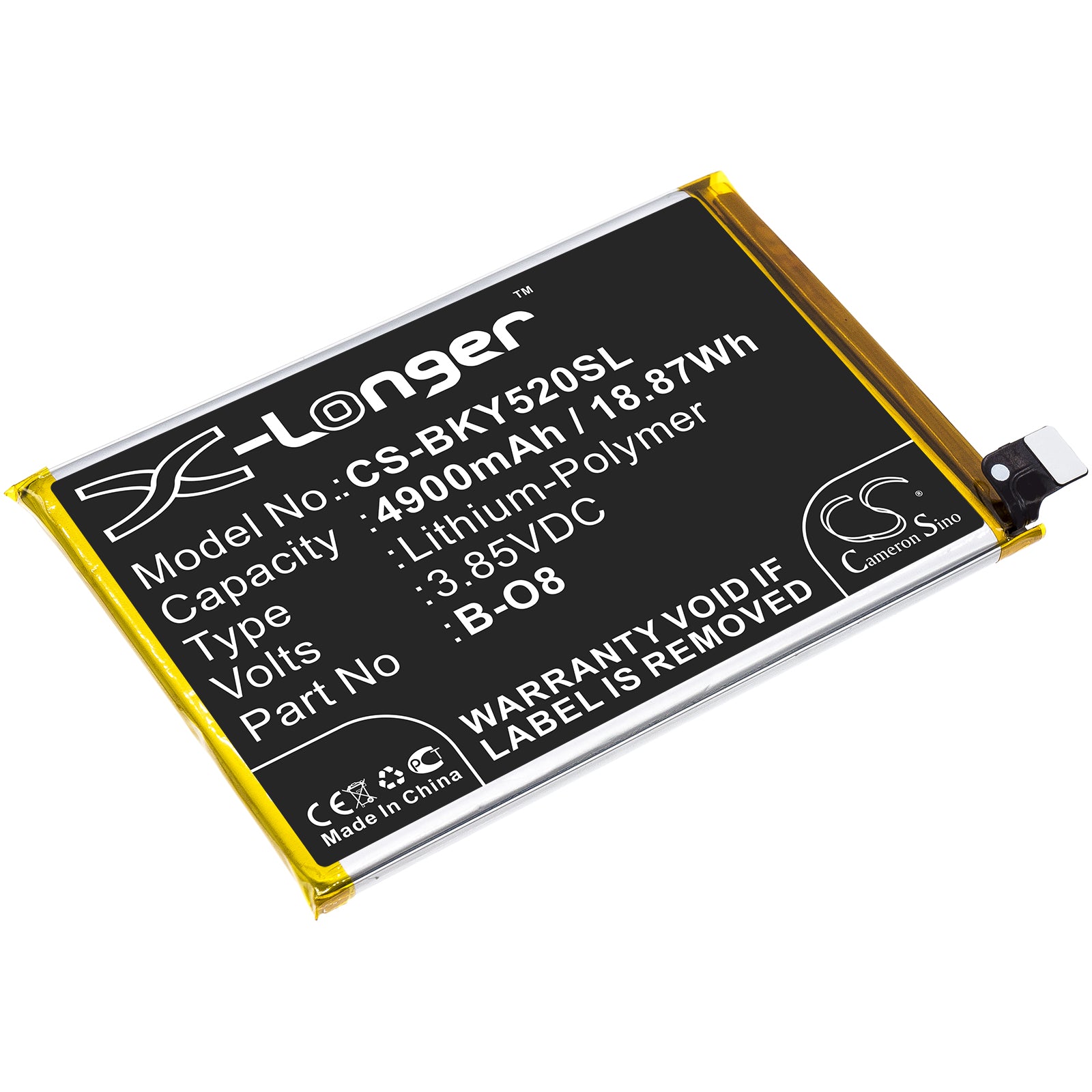 Li-Polymer Battery fits Vivo, Y52s 3.85V, 4900mAh Mobile & SmartPhone Cameron Sino Technology Limited