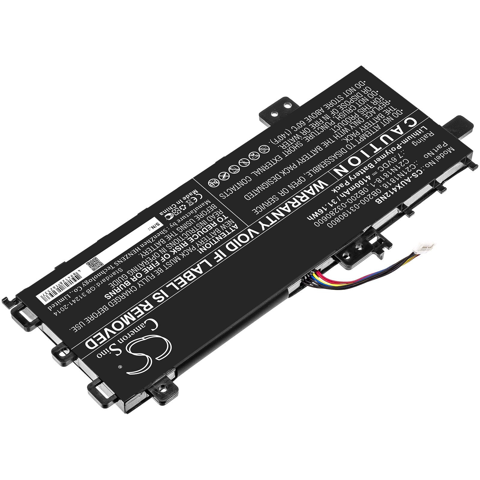 Li-Polymer Battery fits Asus, A412fa, A412ua 7.6V, 4100mAh Notebook & Laptop Cameron Sino Technology Limited