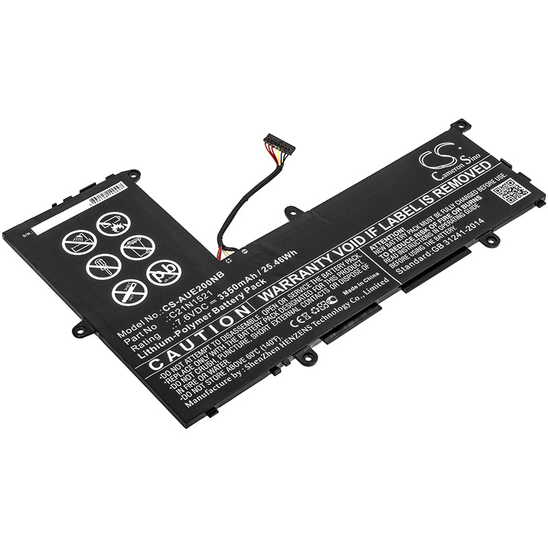 Li-Polymer Battery fits Asus, E200ha, E200ha-1a 7.6V, 3350mAh Notebook & Laptop Cameron Sino Technology Limited