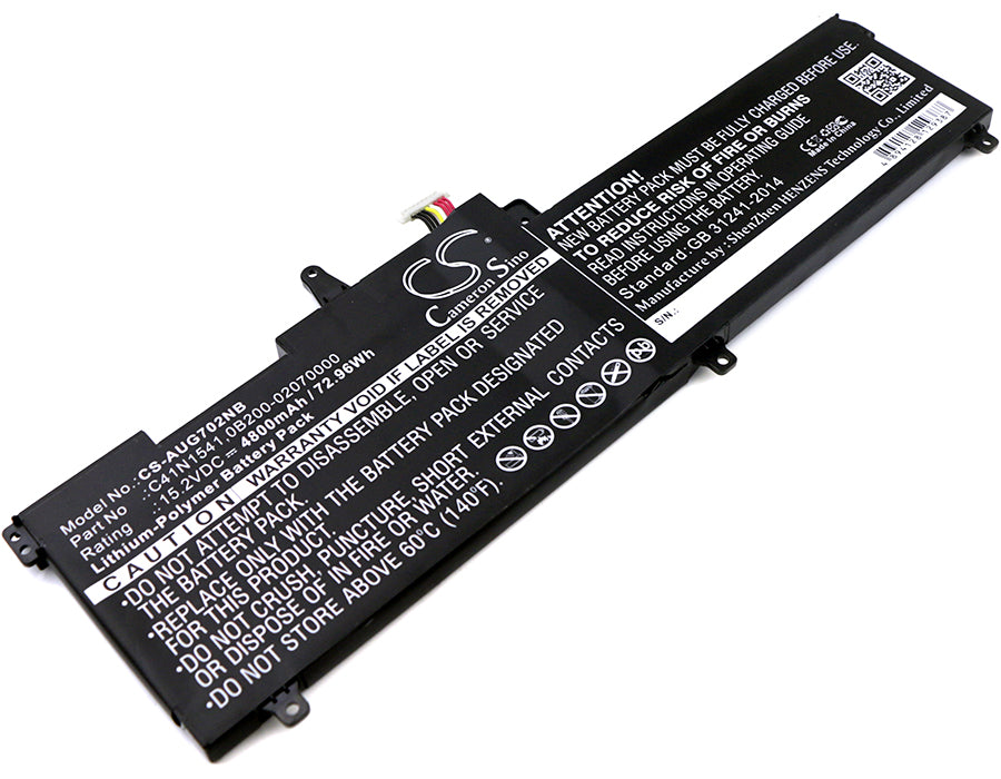Li-Polymer Battery fits Asus, Gl702, Gl702v 15.2V, 4800mAh Notebook & Laptop Cameron Sino Technology Limited