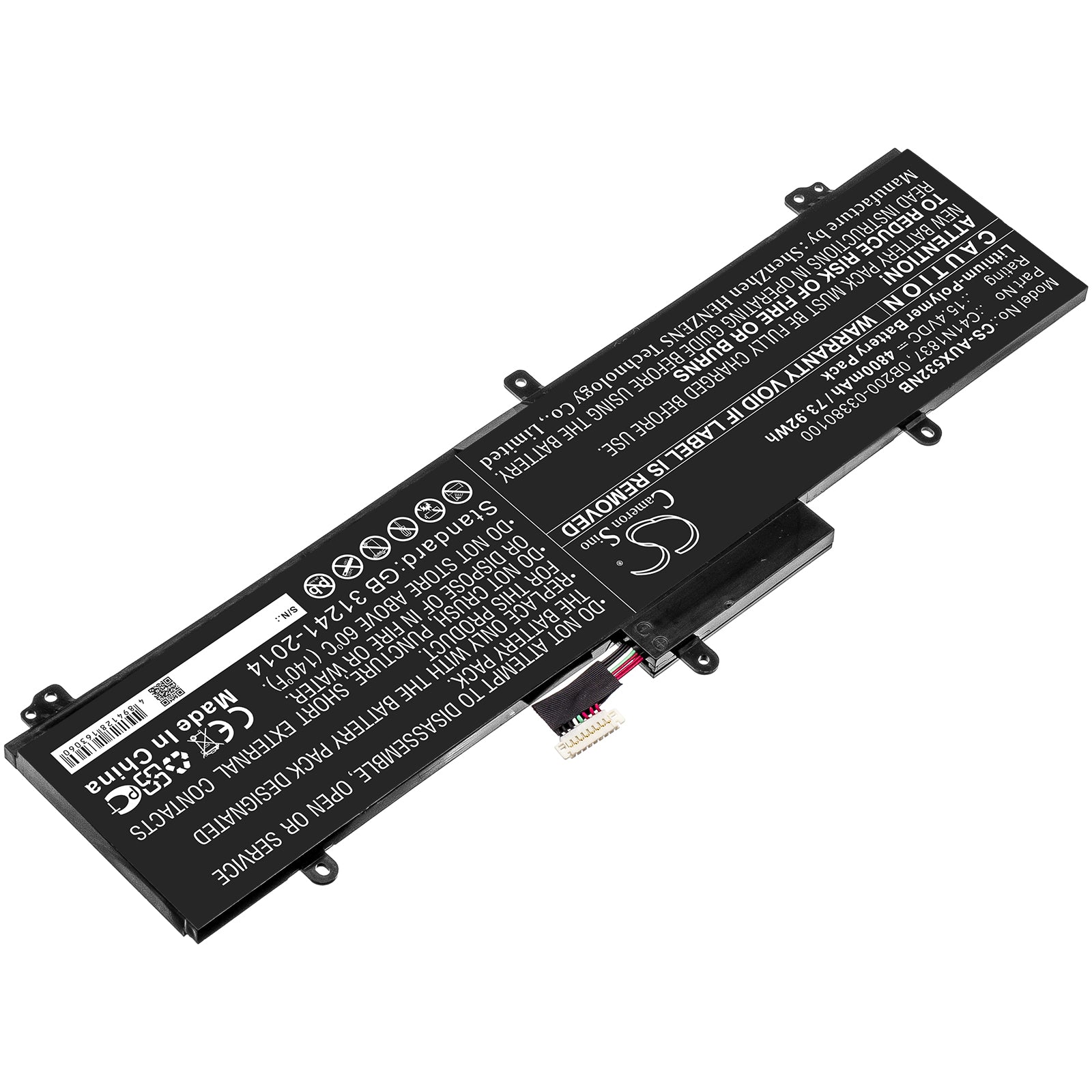 Li-Polymer Battery fits Asus, Gu502du, Gu502gu 15.4V, 4800mAh Notebook & Laptop Cameron Sino Technology Limited
