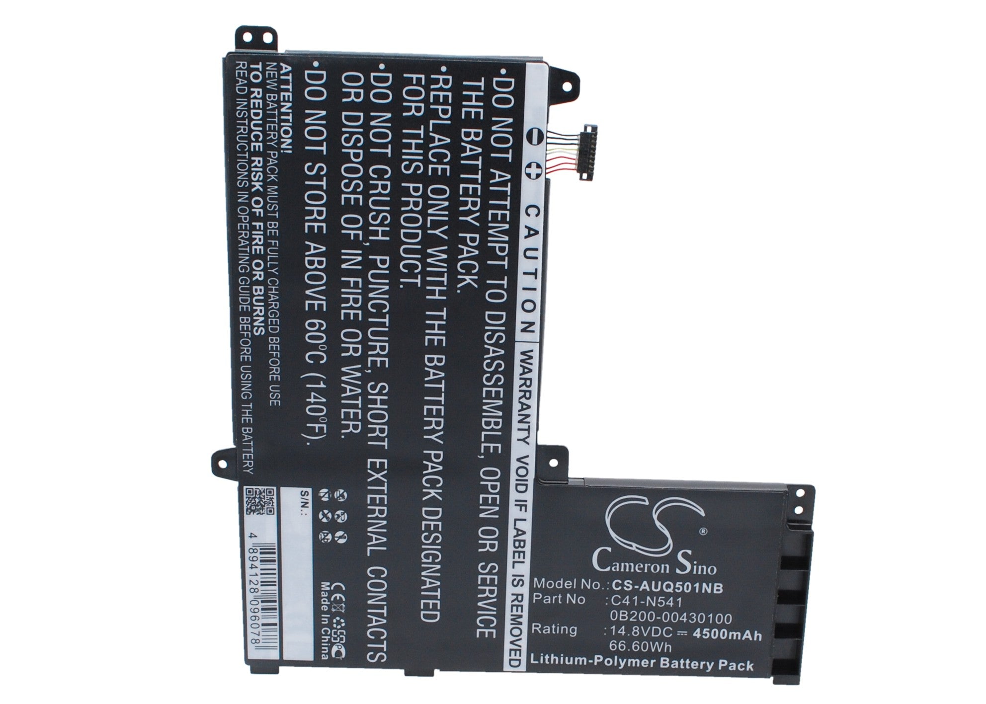 Li-Polymer Battery fits Asus, Q501l, Q501la 14.8V, 4500mAh Notebook & Laptop Cameron Sino Technology Limited