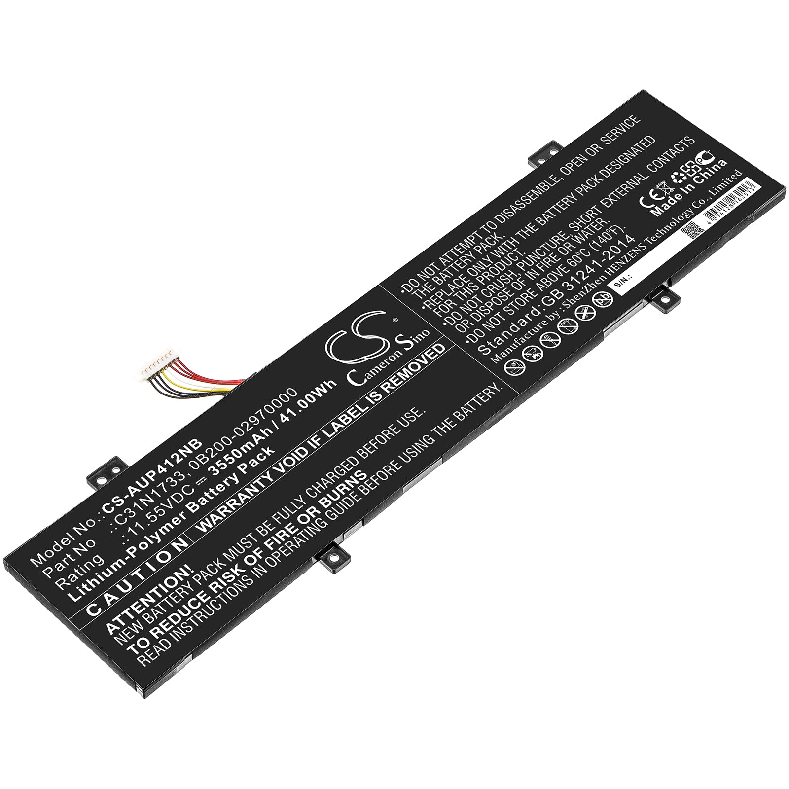 Li-Polymer Battery fits Asus, Tp412fa, Tp412fa-db72t 11.55V, 3550mAh Notebook & Laptop Cameron Sino Technology Limited