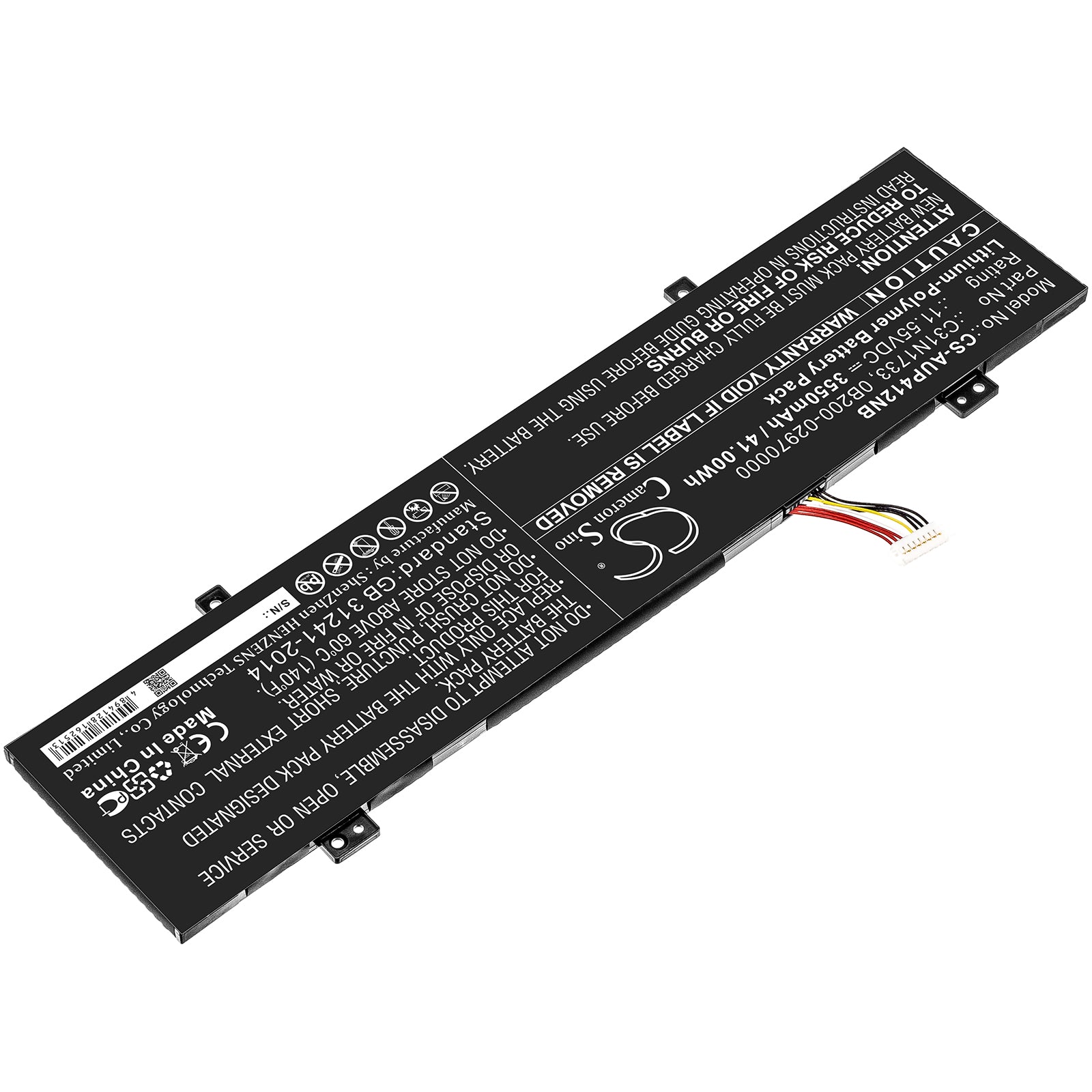 Li-Polymer Battery fits Asus, Tp412fa, Tp412fa-db72t 11.55V, 3550mAh Notebook & Laptop Cameron Sino Technology Limited
