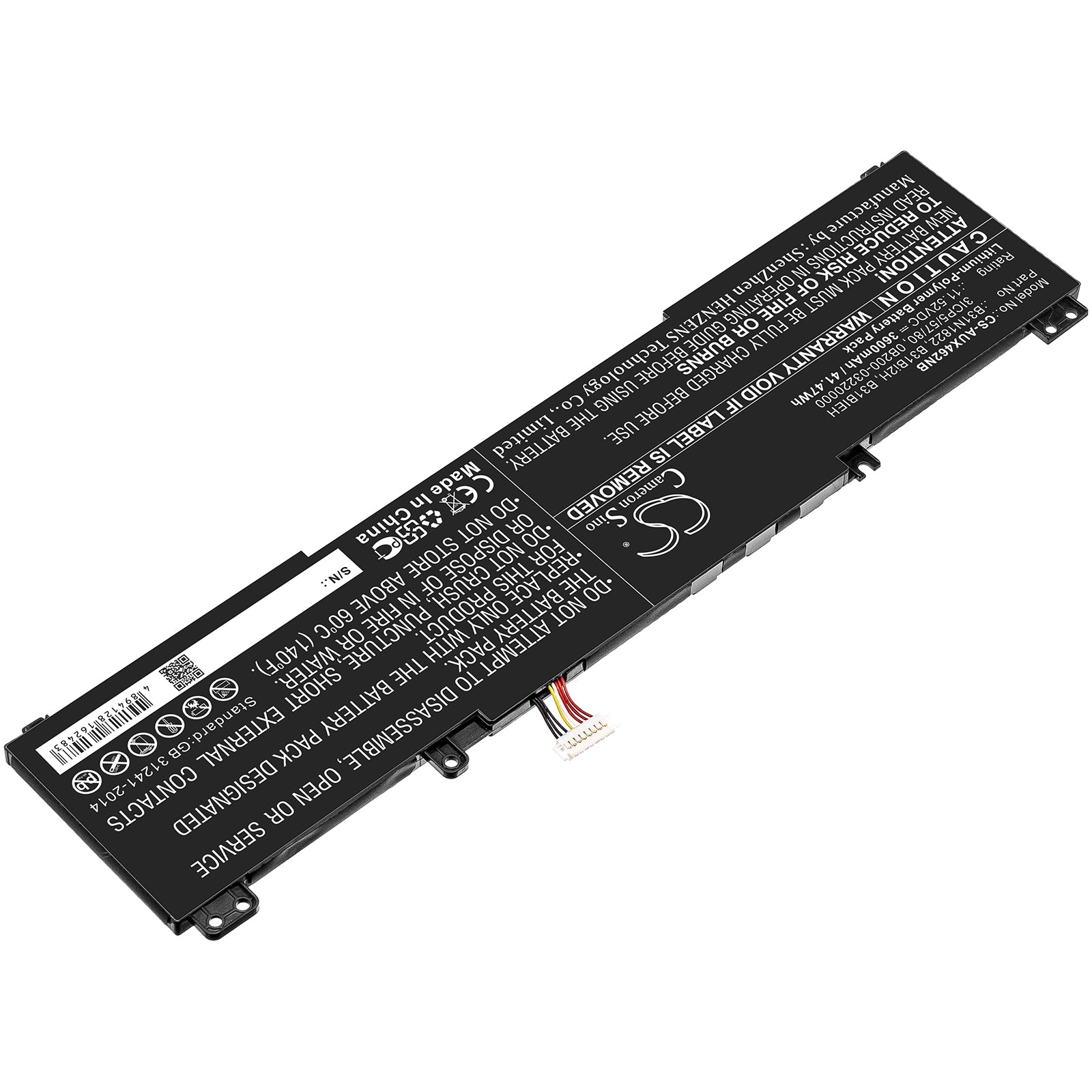 Li-Polymer Battery fits Asus, Um462da, Ux462 11.52V, 3600mAh Notebook & Laptop Cameron Sino Technology Limited