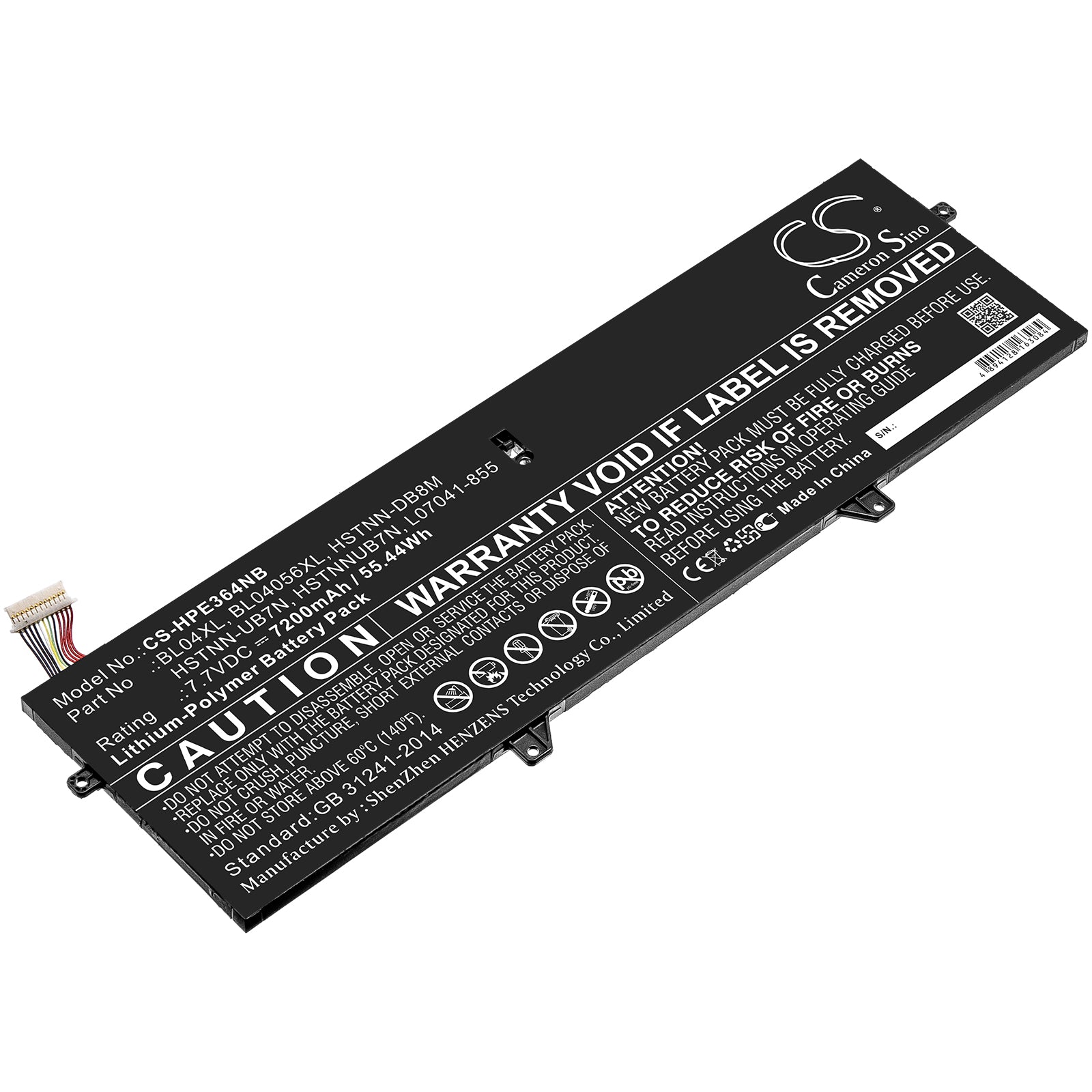 Li-Polymer Battery fits Hp, Elitebook X360 1040 G5, Elitebook X360 1040 G5(3sh43av) 7.7V, 7200mAh Notebook & Laptop Cameron Sino Technology Limited