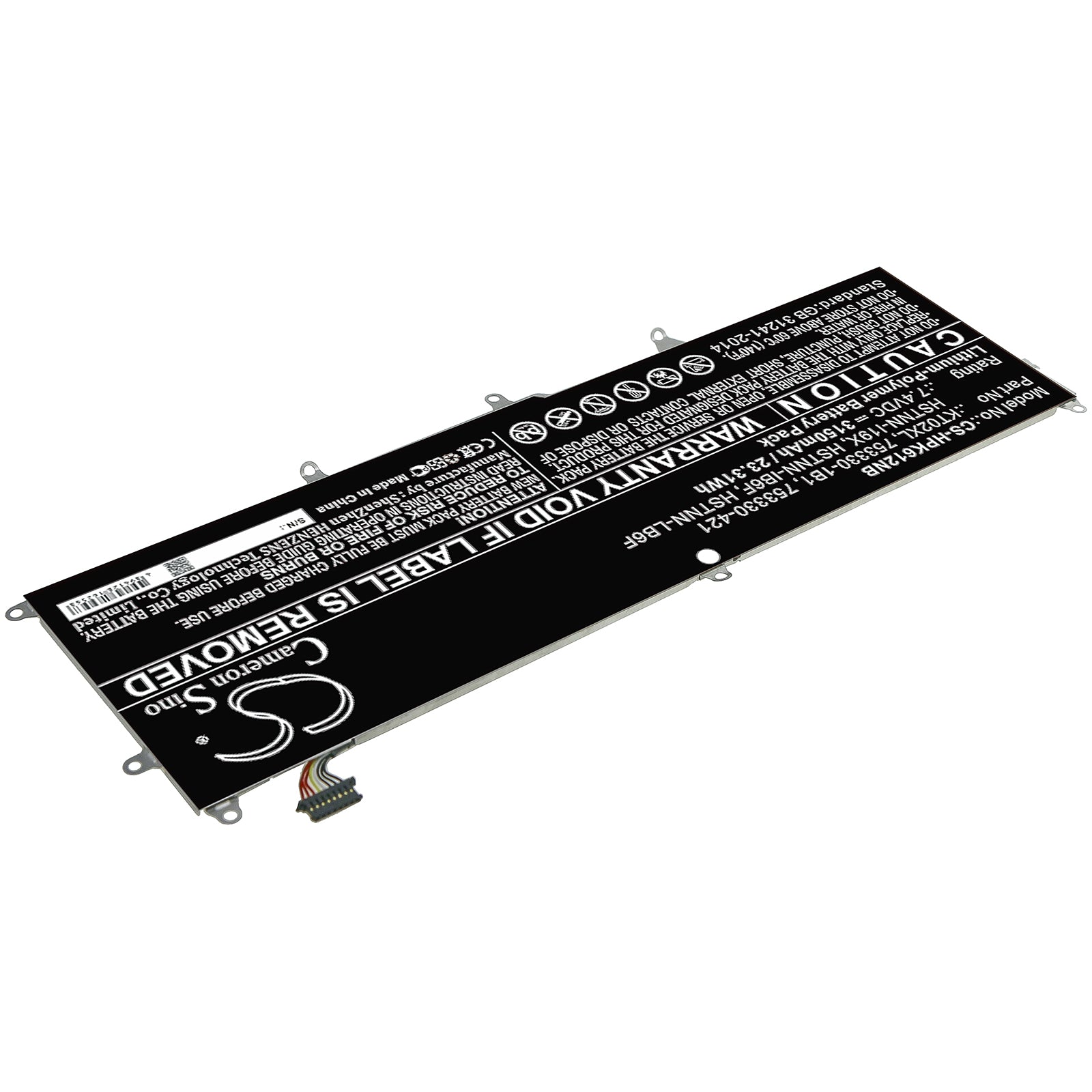 Li-Polymer Battery fits Hp, Pro X2 612 G1 Keyboard 7.4V, 3150mAh Notebook & Laptop Cameron Sino Technology Limited