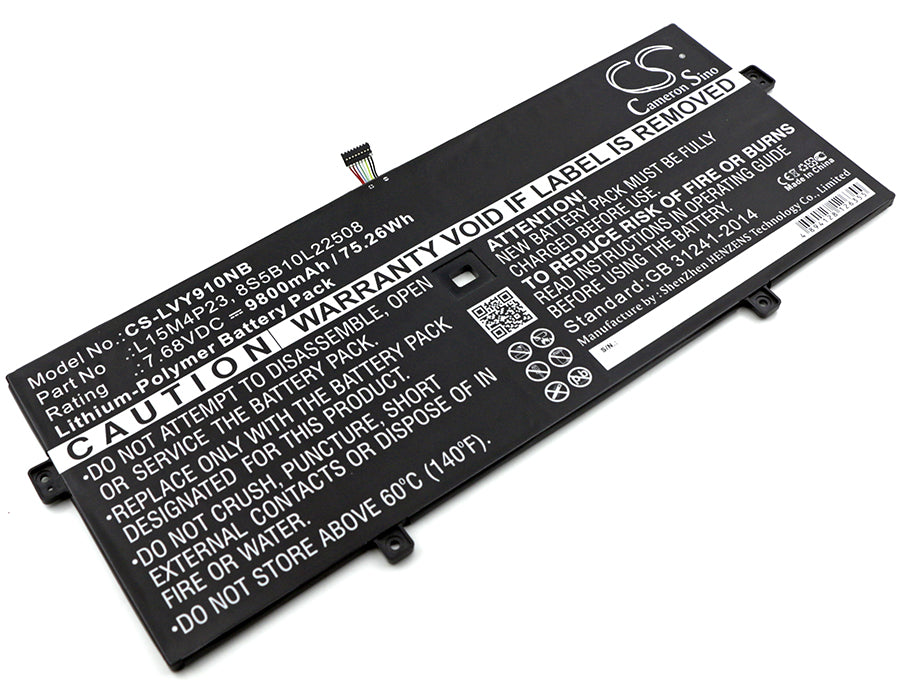 Li-Polymer Battery fits Lenovo, Yoga 5 Pro, Yoga 5 Pro(512g) 7.68V, 8100mAh Notebook & Laptop Cameron Sino Technology Limited