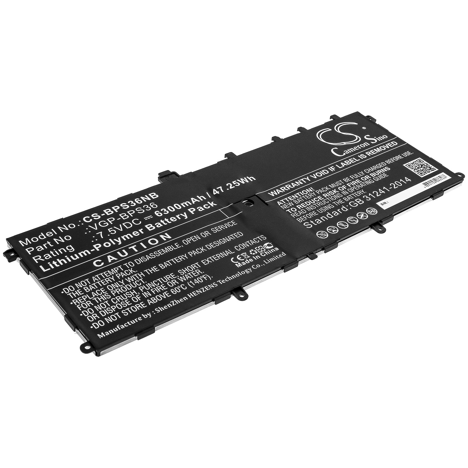 Li-Polymer Battery fits Sony, Svd13211cg, Svd13211cgb 7.5V, 6300mAh Notebook & Laptop Cameron Sino Technology Limited