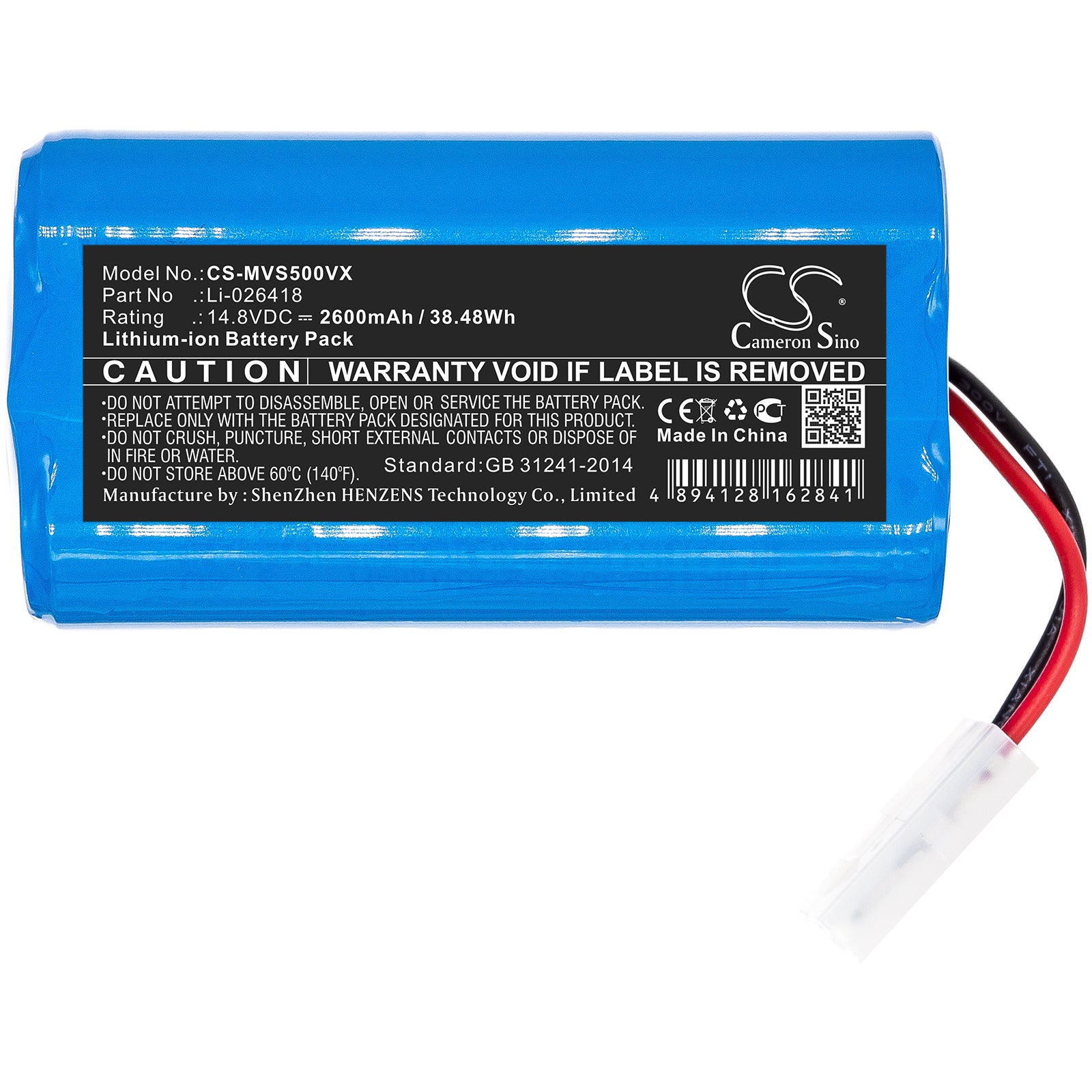 Li-ion Battery fits Myvacbot, Sn500 14.8V, 2600mAh Vacuum Cameron Sino Technology Limited