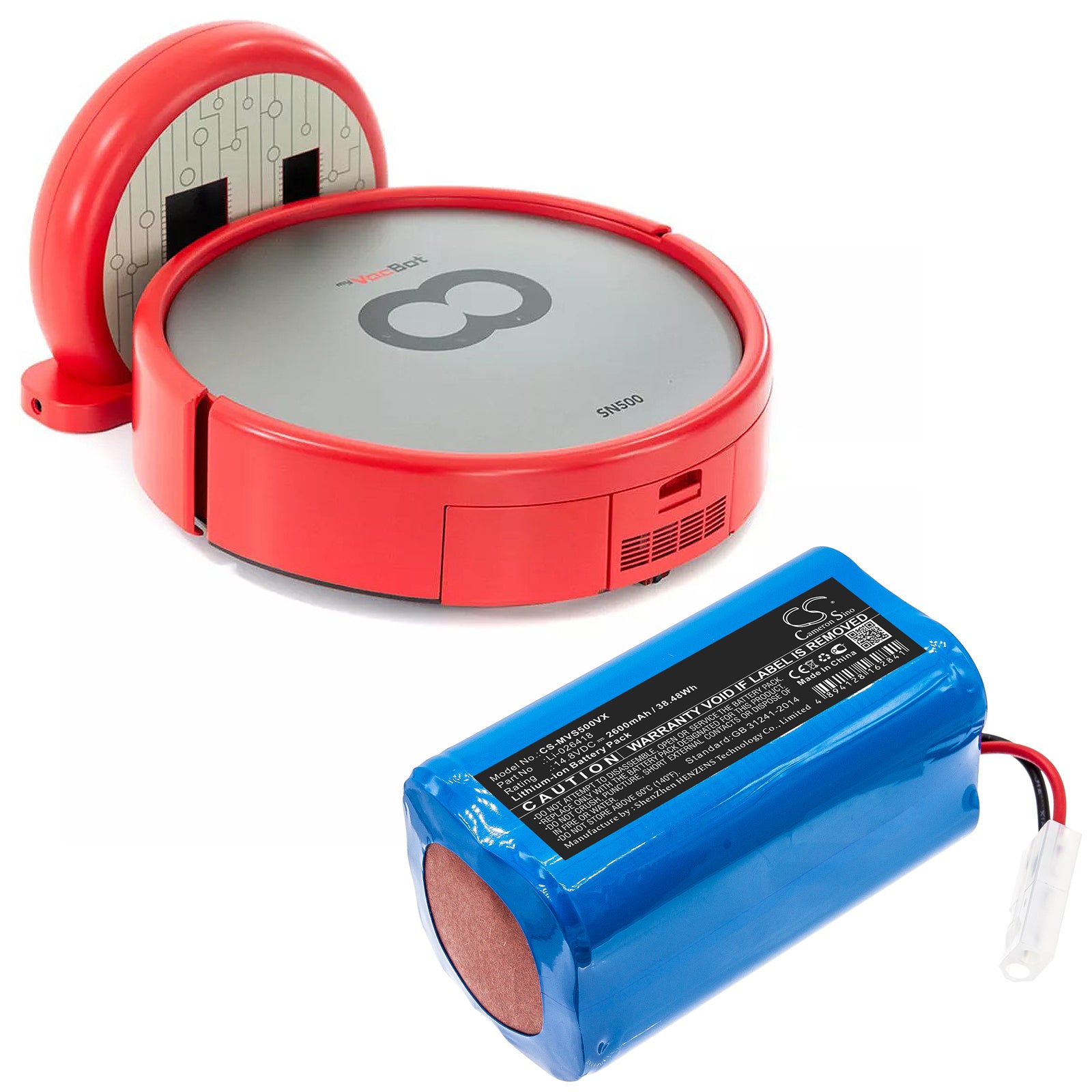 Li-ion Battery fits Myvacbot, Sn500 14.8V, 2600mAh Vacuum Cameron Sino Technology Limited