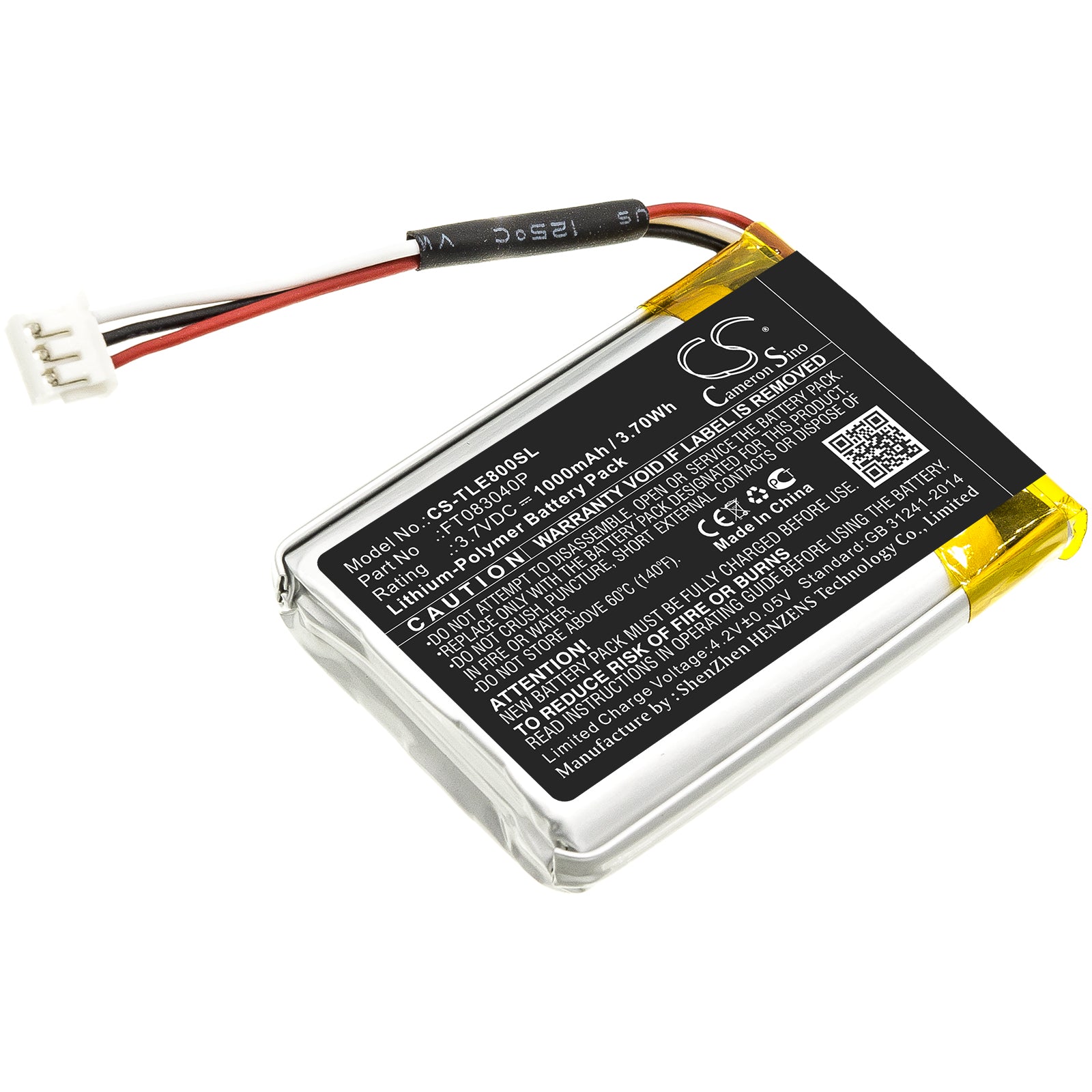 Li-Polymer Battery fits Turtle, Beach Elite 800, Beach Elite 800x 3.7V, 1000mAh Wireless Headset Cameron Sino Technology Limited