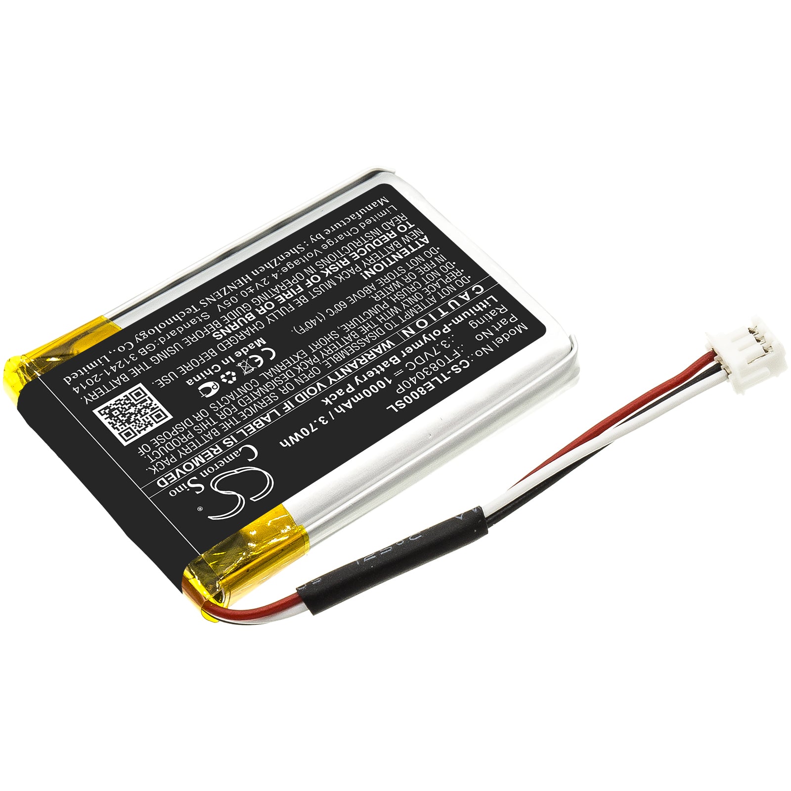 Li-Polymer Battery fits Turtle, Beach Elite 800, Beach Elite 800x 3.7V, 1000mAh Wireless Headset Cameron Sino Technology Limited
