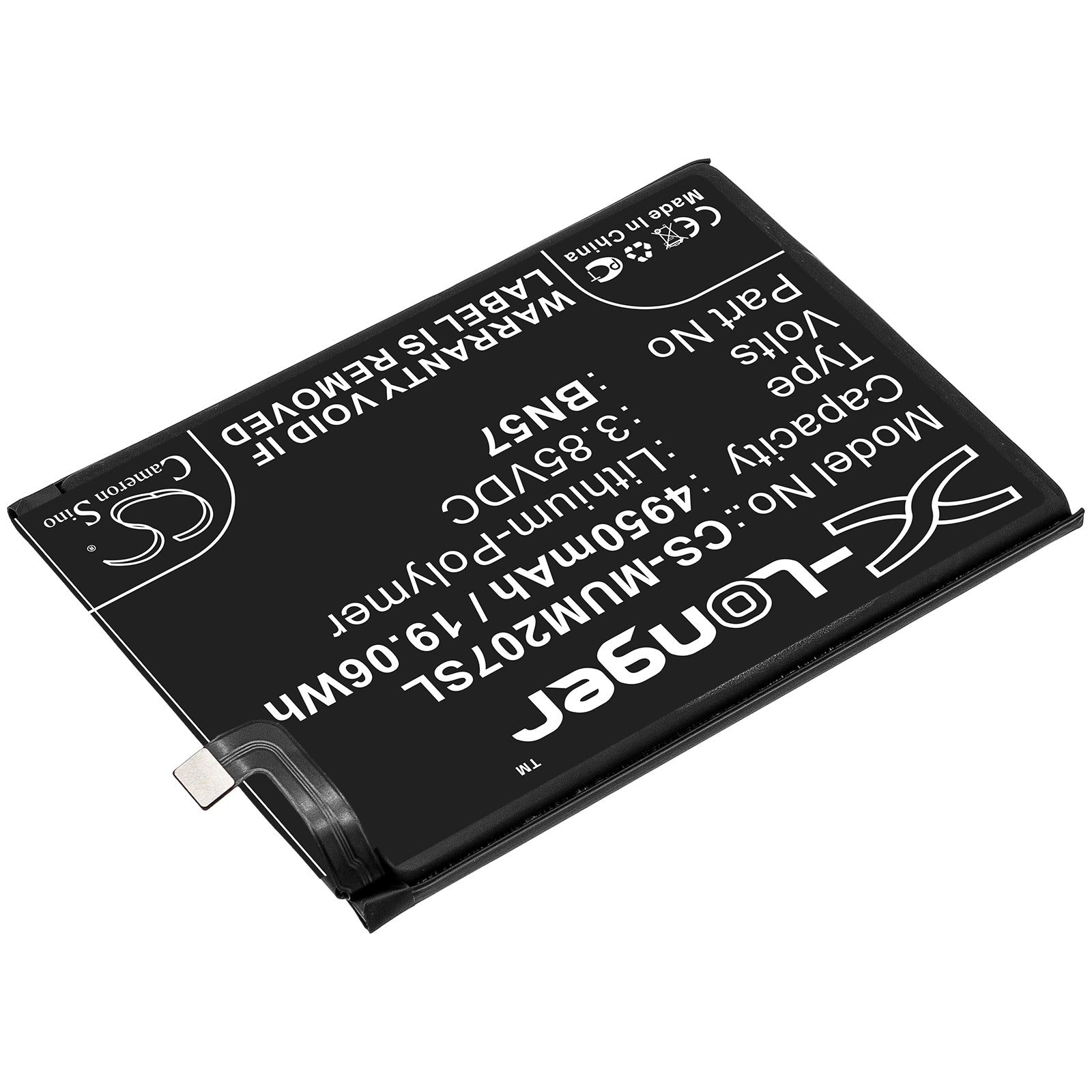 Li-Polymer Battery fits Poco, Bn57, Xiaomi, Bn57 3.85V, 5050mAh Mobile & SmartPhone Cameron Sino Technology Limited