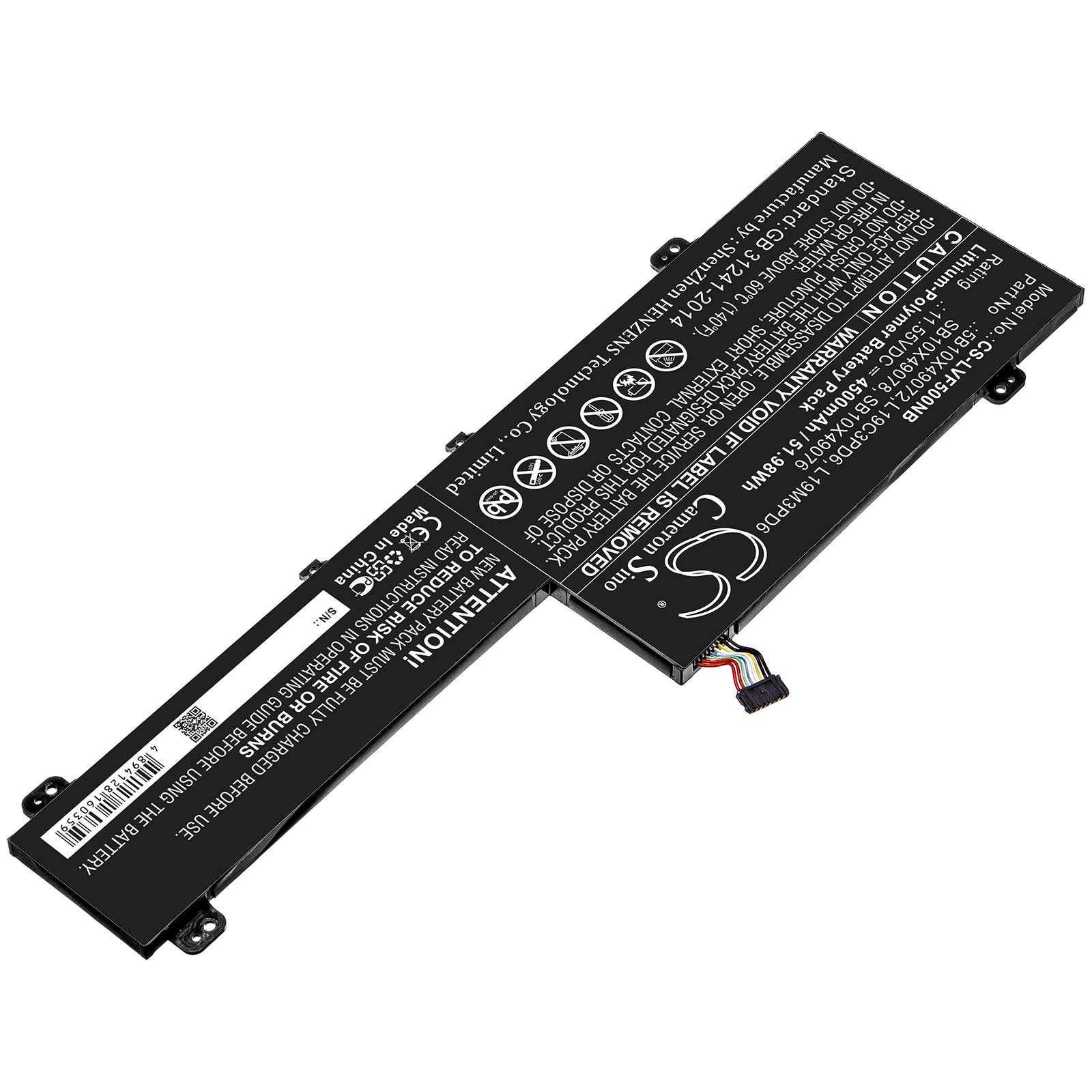 Li-ion Battery fits Lenovo, 5b10x49072, L19c3pd6, L19m3pd6, Sb10x49076, Sb10x49078 11.55V, 4500mAh Notebook & Laptop Cameron Sino Technology Limited