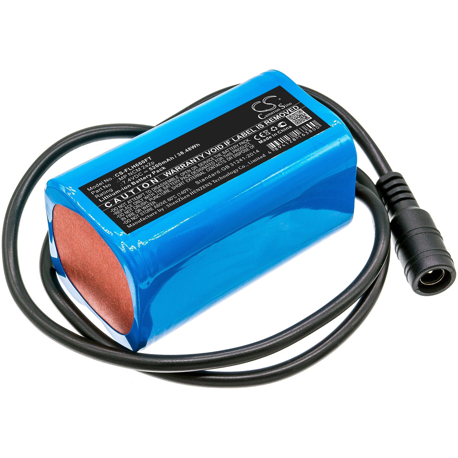 Li-ion Battery fits Square, Led Light 7.4V, 5200mAh Flashlight Cameron Sino Technology Limited