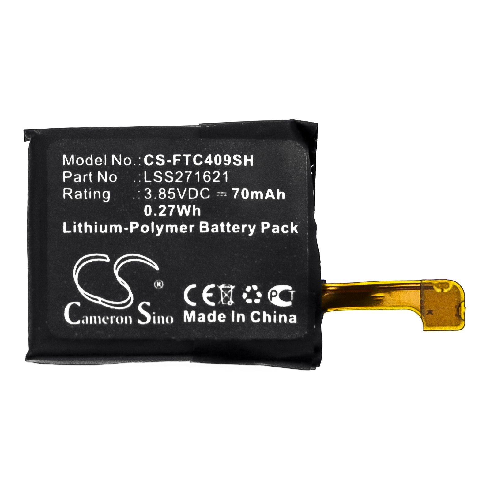 Li-Polymer Battery fits Fitbit, Charge 3, Fb409 3.85V, 70mAh Home Electronics Cameron Sino Technology Limited