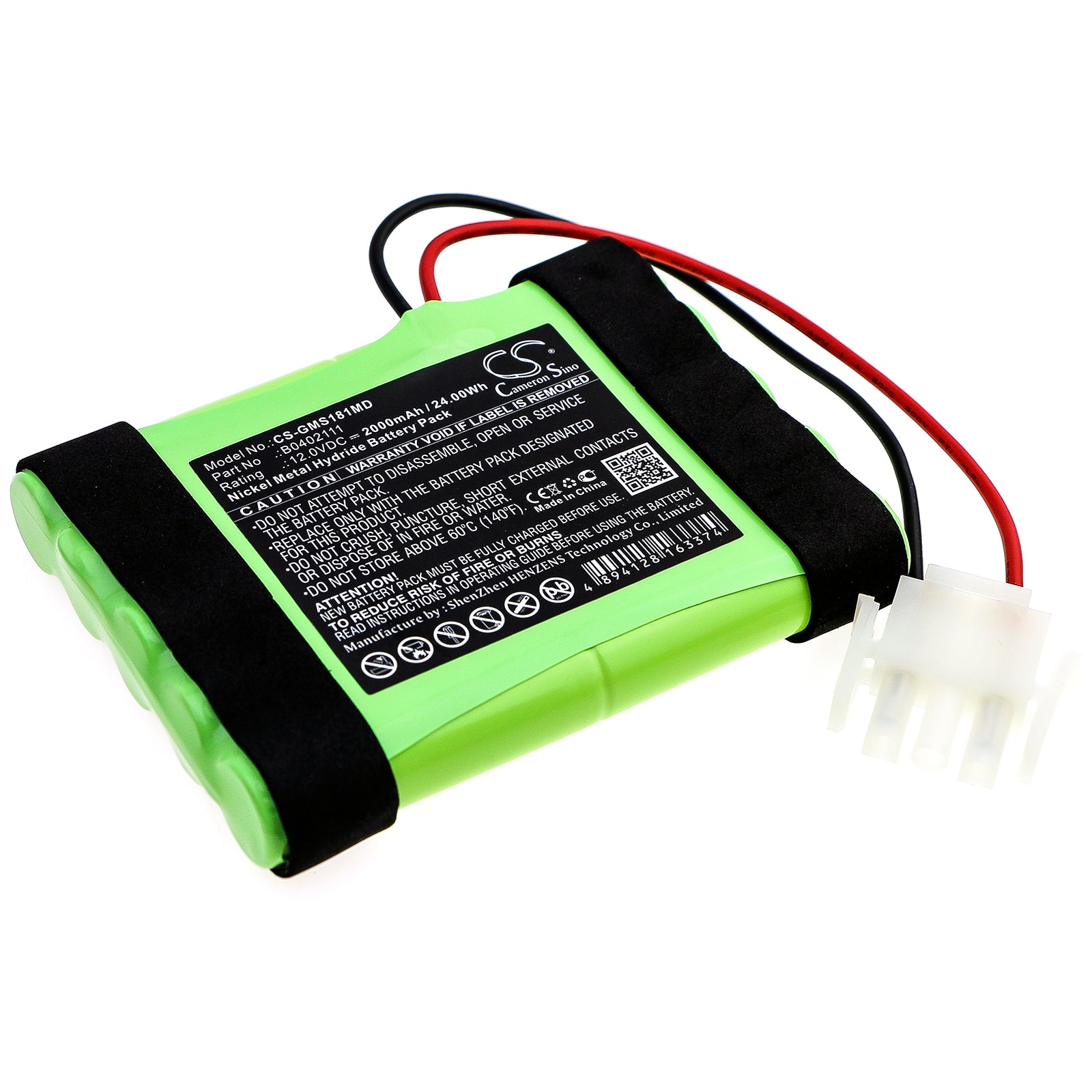 Ni-MH Battery fits Ge, Defi Scp851, Hellige Servomed Sms 181 12.0V, 2000mAh Medical Cameron Sino Technology Limited