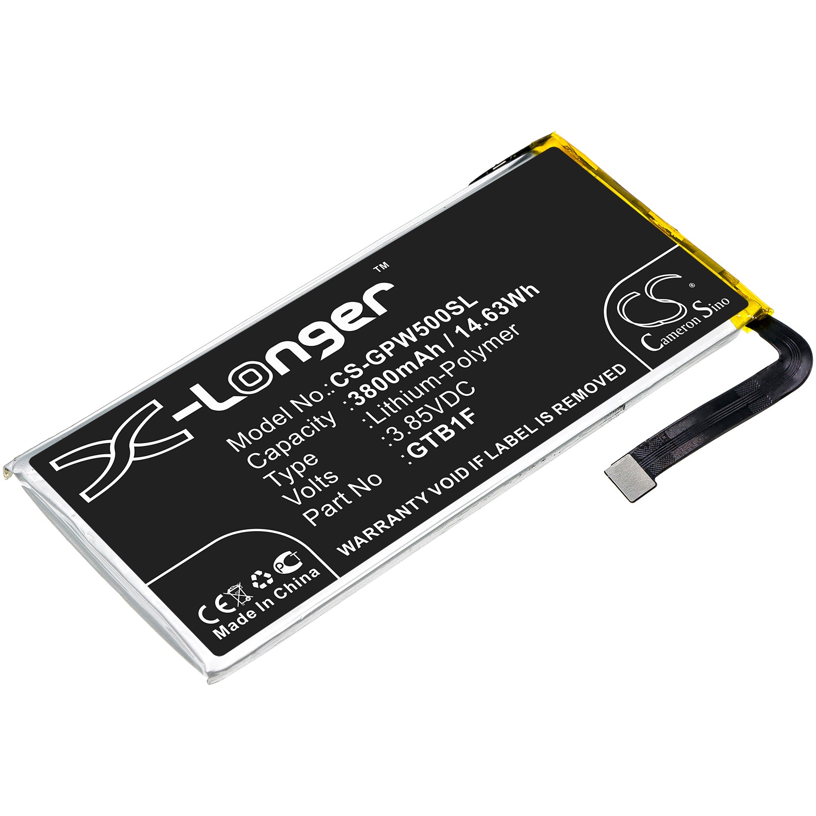 Li-Polymer Battery fits Google, Pixel 5 3.85V, 3800mAh Mobile & SmartPhone Cameron Sino Technology Limited