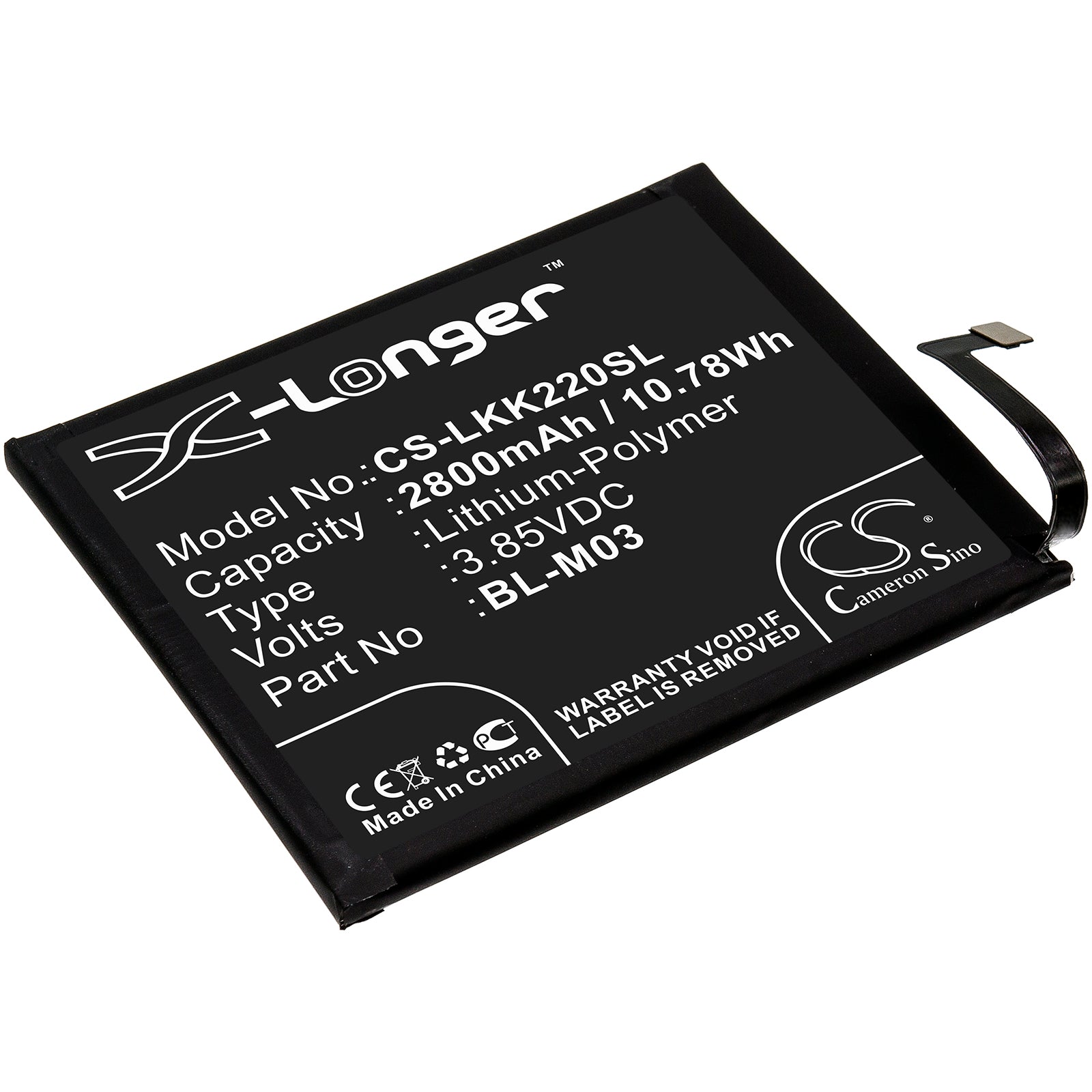 Li-Polymer Battery fits Lg, K200bmw, K22 2020 3.85V, 2800mAh Mobile & SmartPhone Cameron Sino Technology Limited