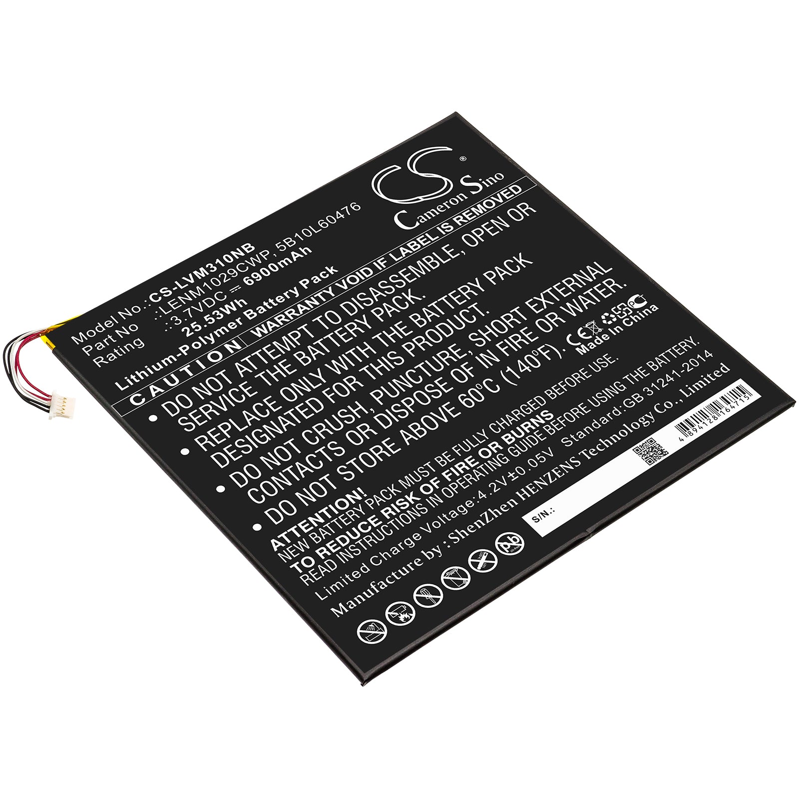 Li-Polymer Battery fits Lenovo, Miix 310, Miix 310 10icr 3.7V, 8800mAh Notebook & Laptop Cameron Sino Technology Limited