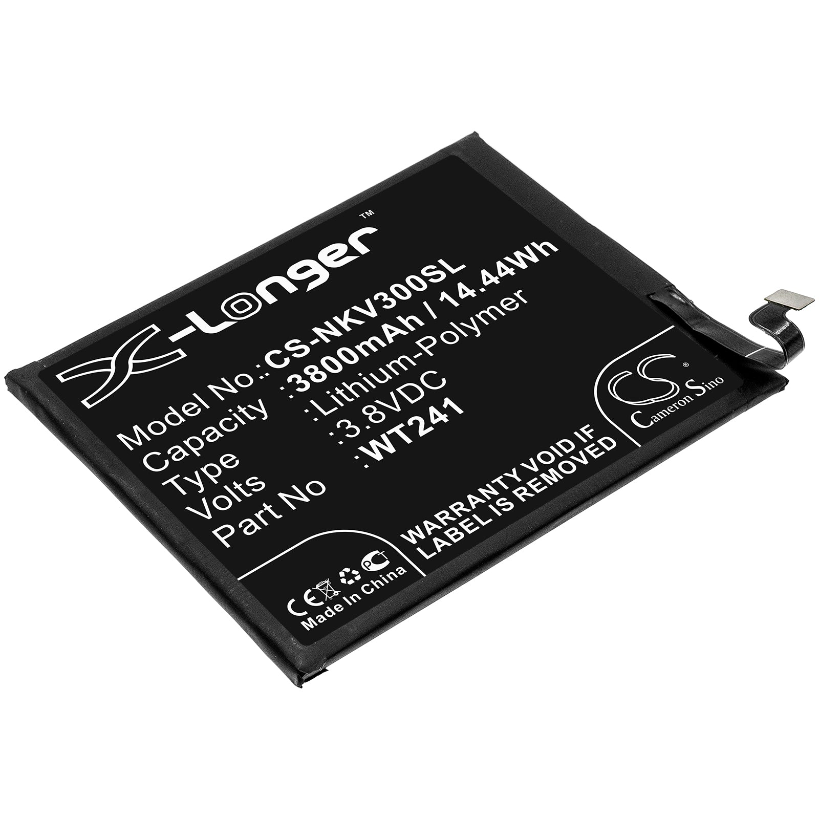 Li-Polymer Battery fits Nokia, 3 V, Ta-1153 3.8V, 3800mAh Mobile & SmartPhone Cameron Sino Technology Limited