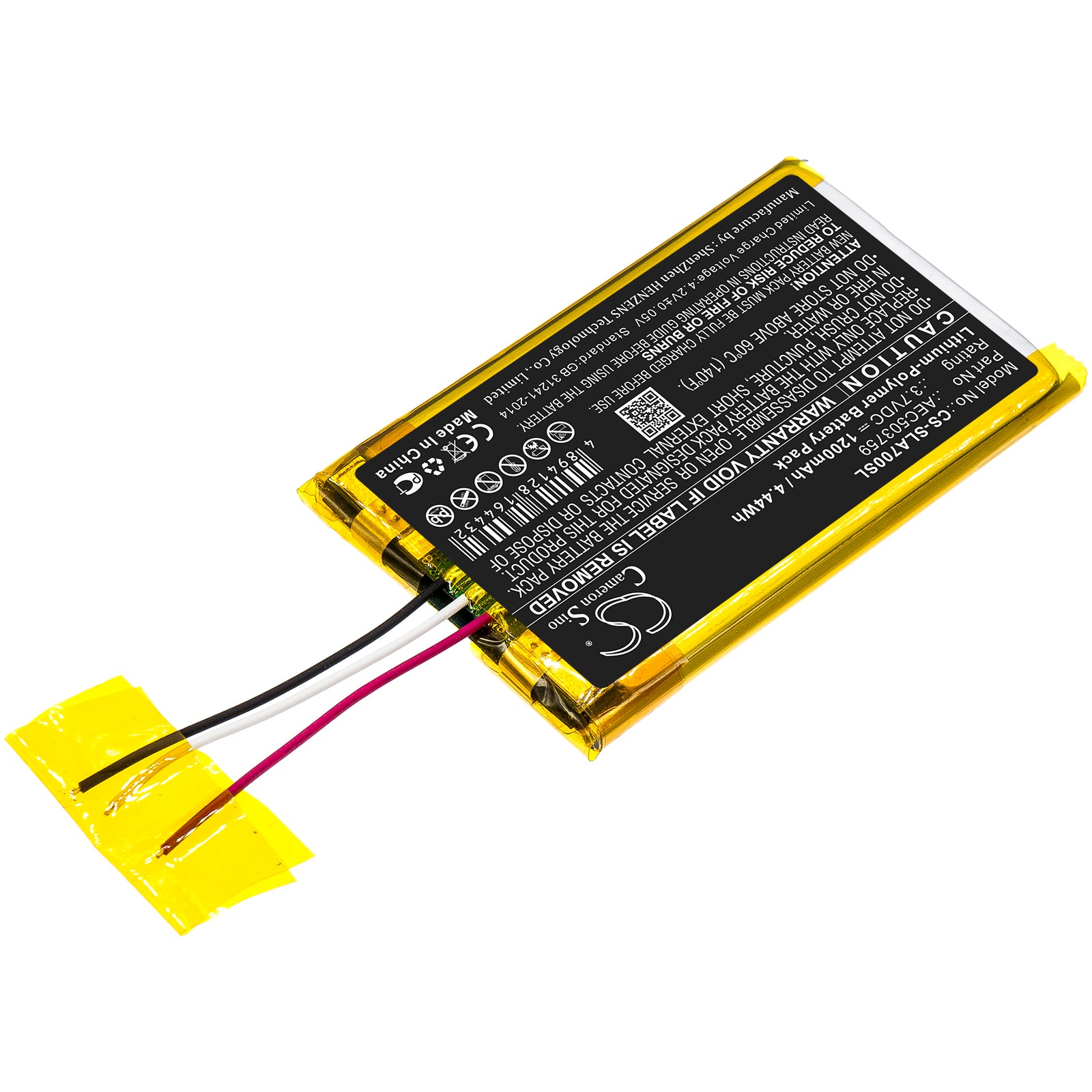 Li-Polymer Battery fits Steelseries, Arctis 7 3.7V, 1200mAh Wireless Headset Cameron Sino Technology Limited