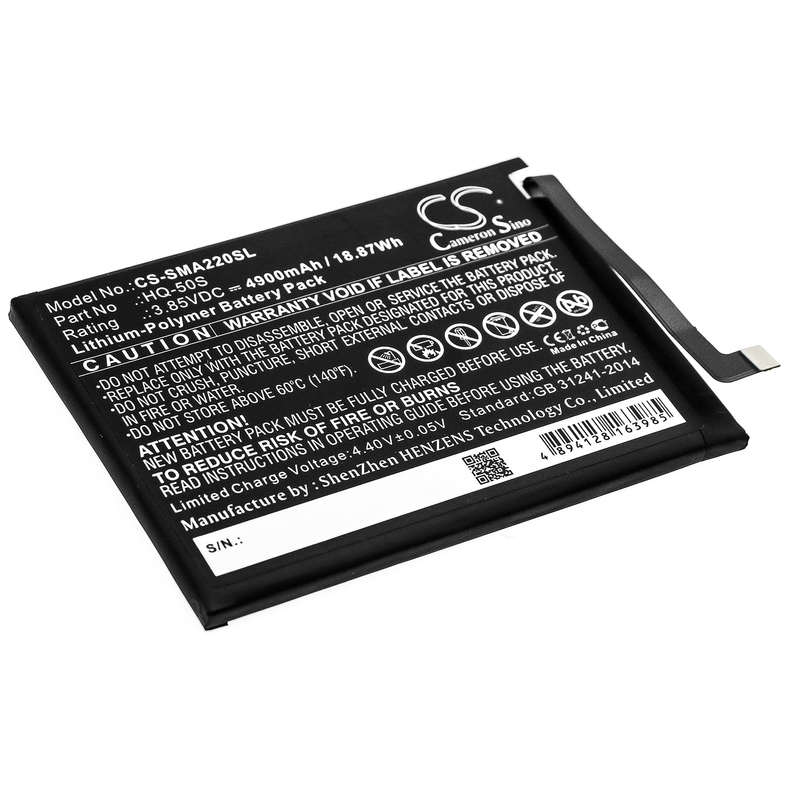 Li-Polymer Battery fits Samsung, Galaxy A02, Galaxy A02 2021 3.85V, 4900mAh Mobile & SmartPhone Cameron Sino Technology Limited