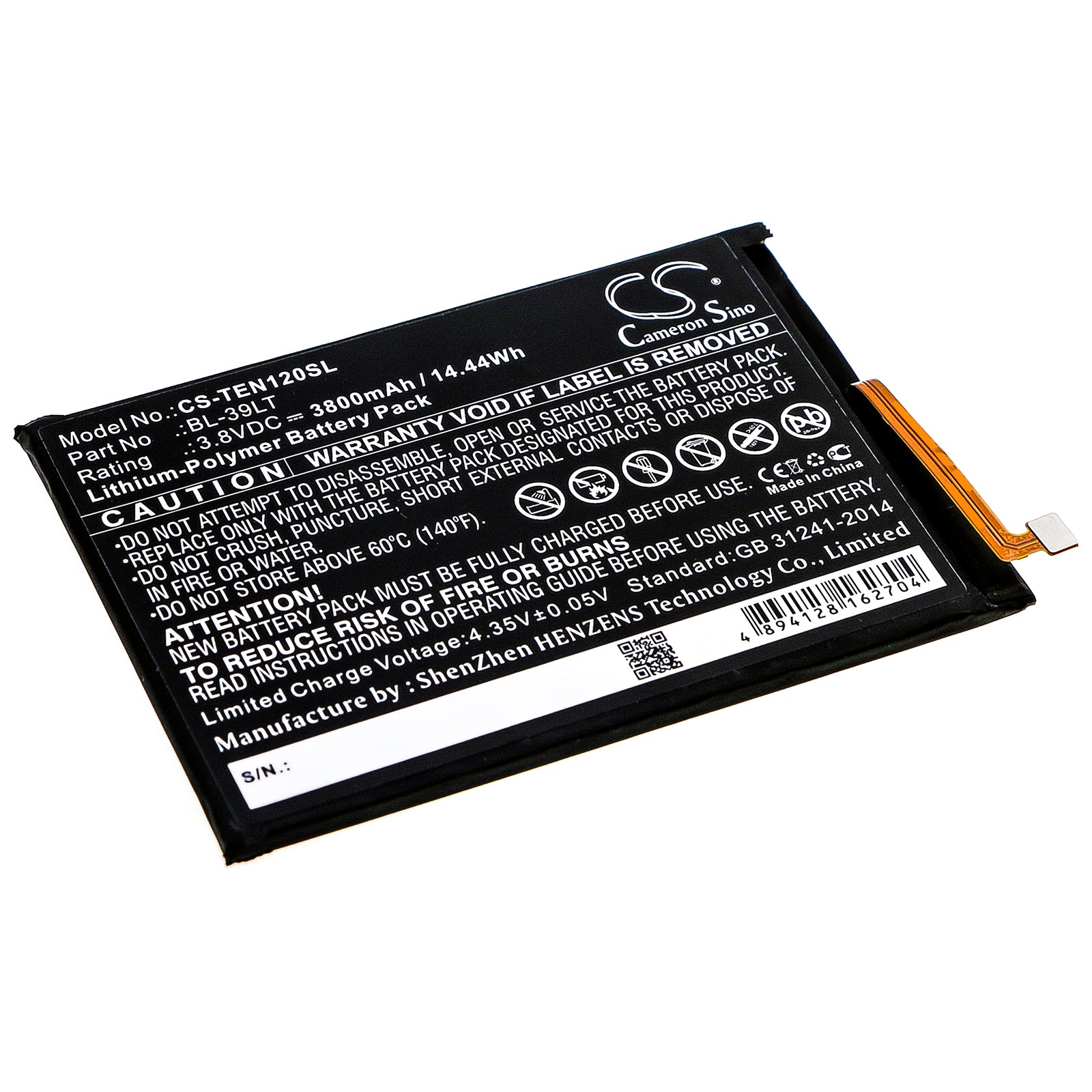 Li-Polymer Battery fits Tecno, Camon 12, Camon 15 3.8V, 3800mAh Mobile & SmartPhone Cameron Sino Technology Limited