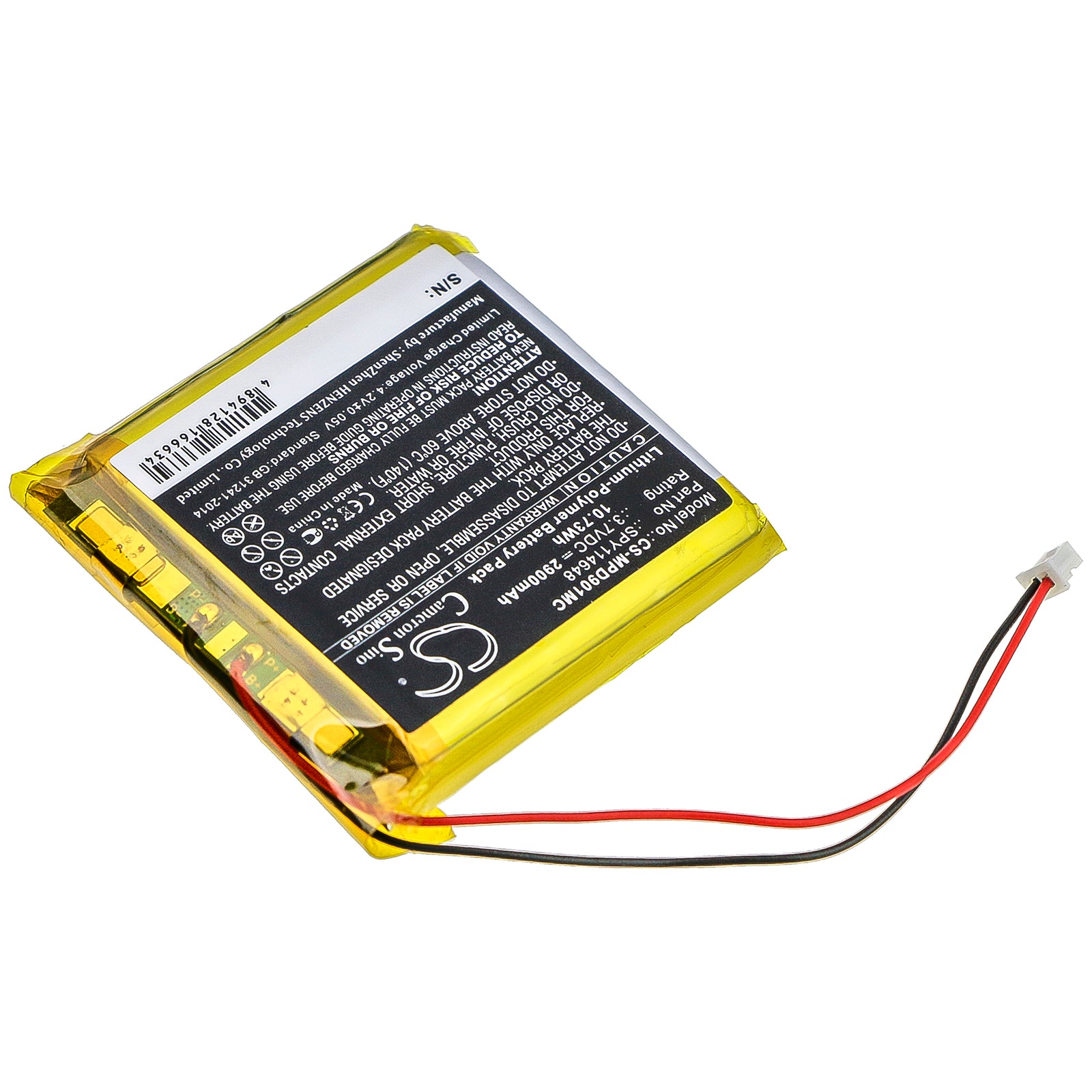 Li-Polymer Battery fits Marantz, Pmd-901v 3.7V, 2900mAh Body Camera Cameron Sino Technology Limited