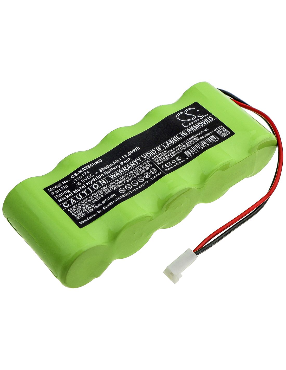 Ni-MH Battery fits Nonin, Pulsoximter 8600, Pulsoximter 8604, Pulsoximter 8700 6.0V, 3000mAh Medical Cameron Sino Technology Limited