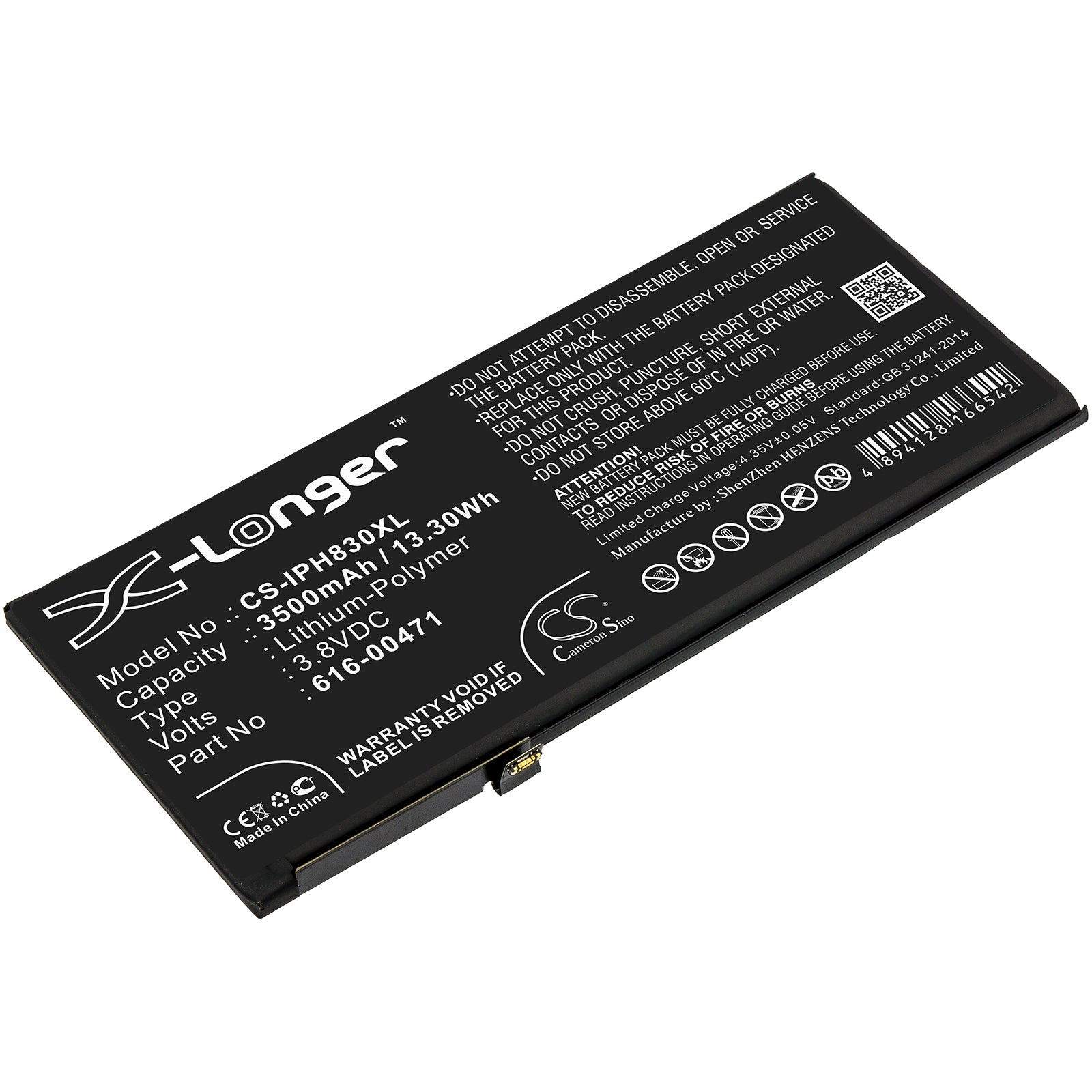 Li-Polymer Battery fits Apple, A1984, A2105, A2106 3.8V, 3500mAh Mobile & SmartPhone Cameron Sino Technology Limited