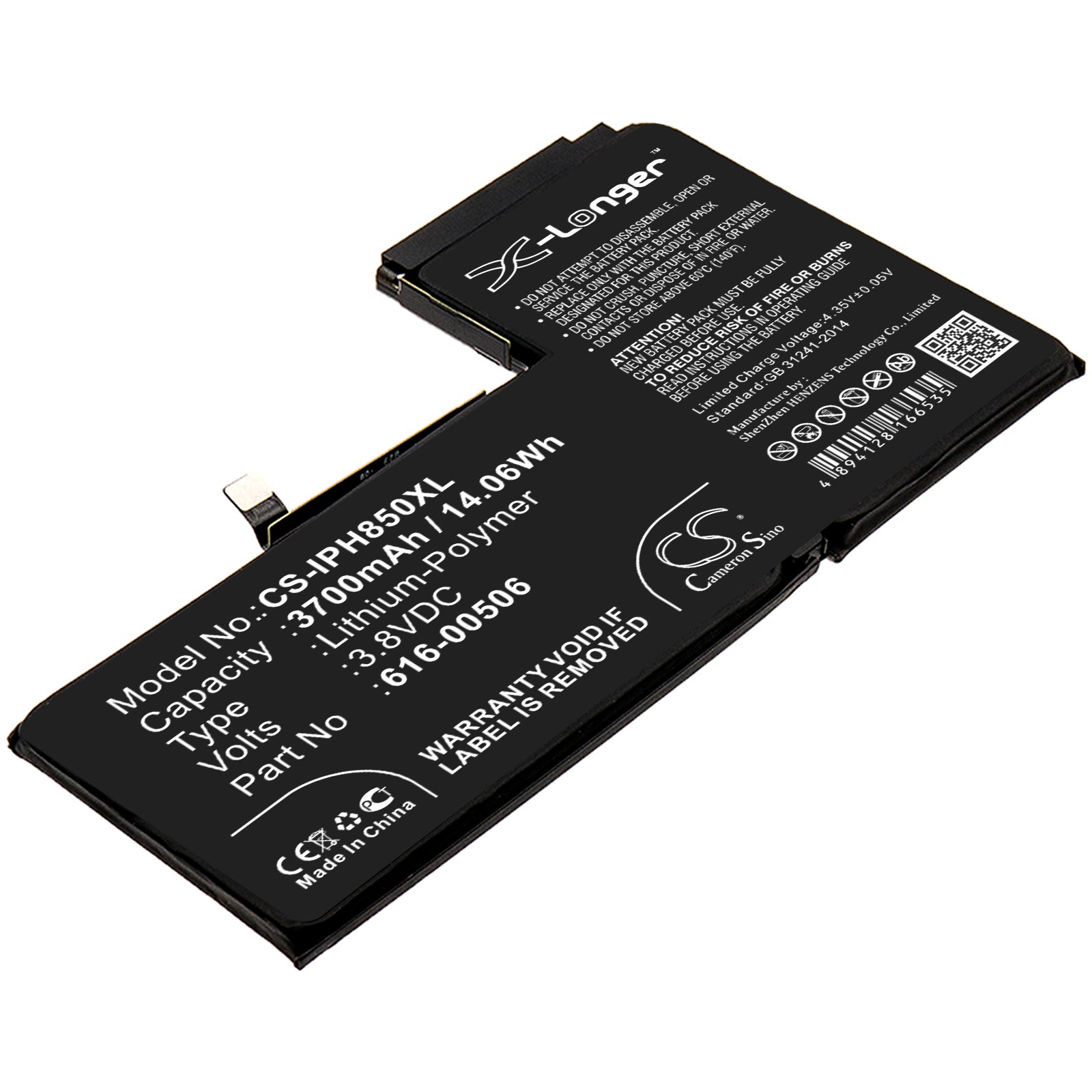 Li-Polymer Battery fits Apple, A1921, A2014, A2100 3.8V, 3700mAh Mobile & SmartPhone Cameron Sino Technology Limited