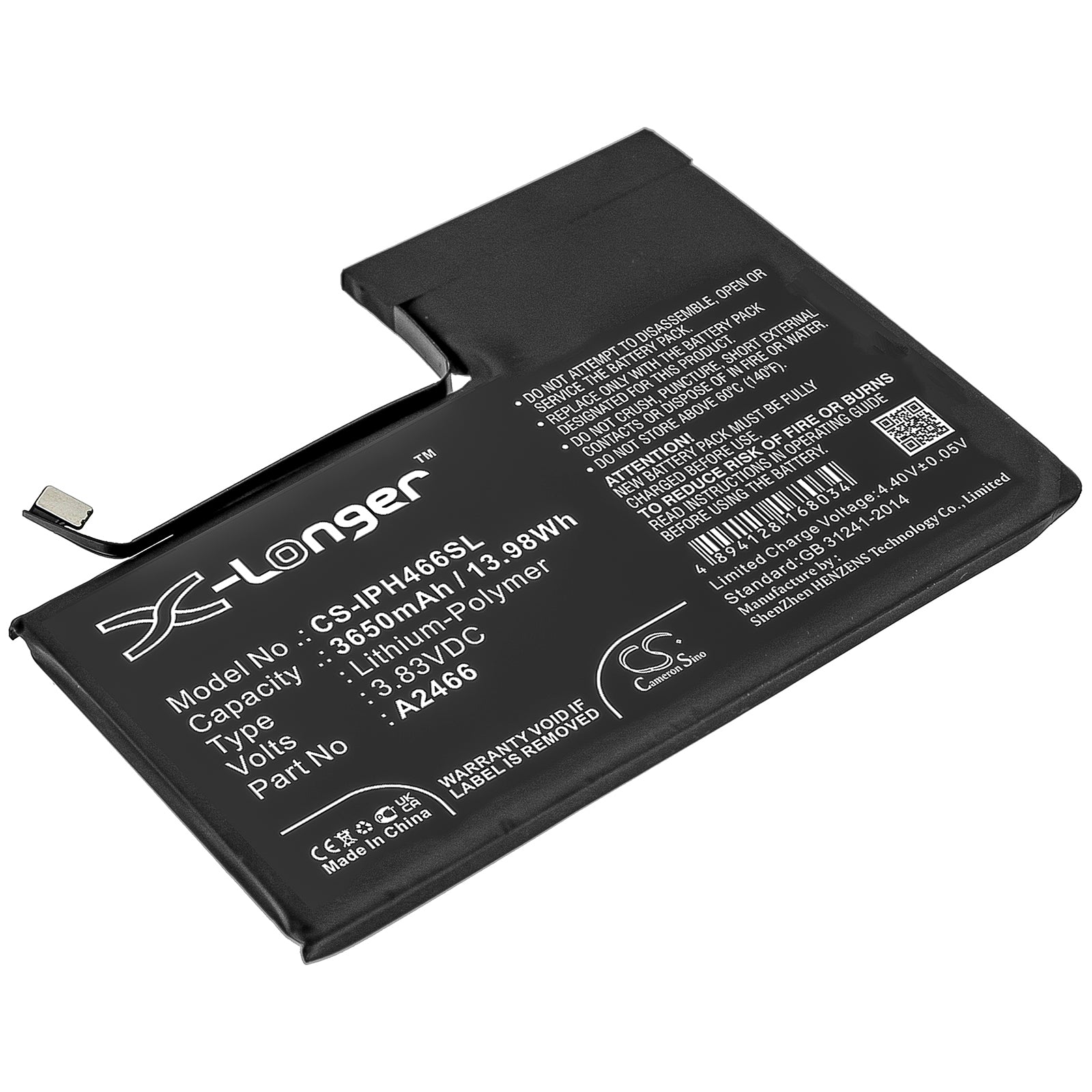Li-Polymer Battery fits Apple, Iphone 12 Pro Max 3.83V, 3650mAh Mobile & SmartPhone Cameron Sino Technology Limited