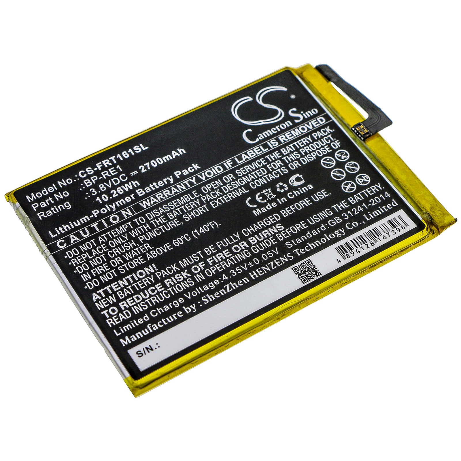 Li-Polymer Battery fits Freetel, Ftj161b, Ftj161b-rei, Ftj161b-rei-bk 3.8V, 2700mAh Mobile & SmartPhone Cameron Sino Technology Limited