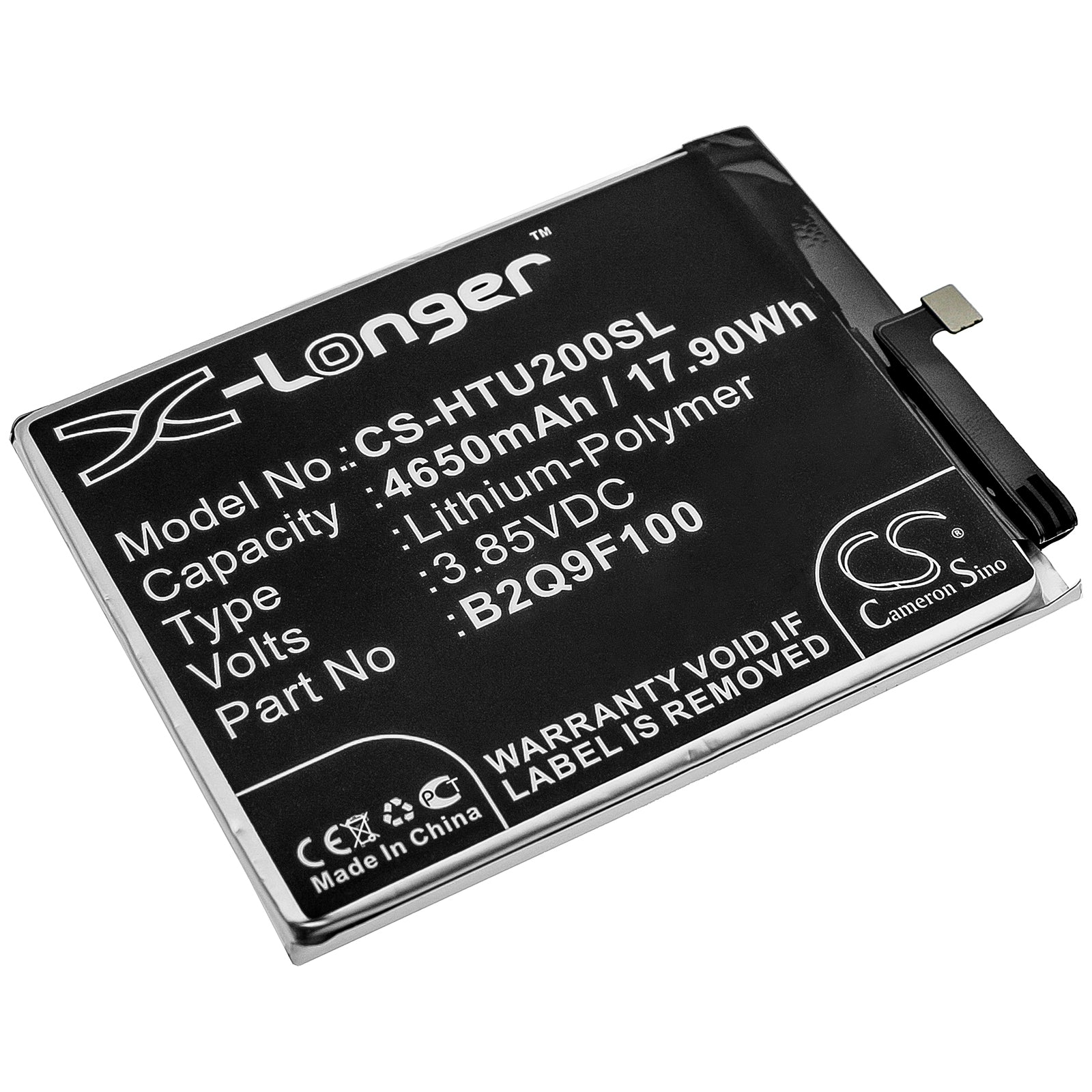 Li-Polymer Battery fits Htc, F233, U20 5g 3.85V, 4650mAh Mobile & SmartPhone Cameron Sino Technology Limited