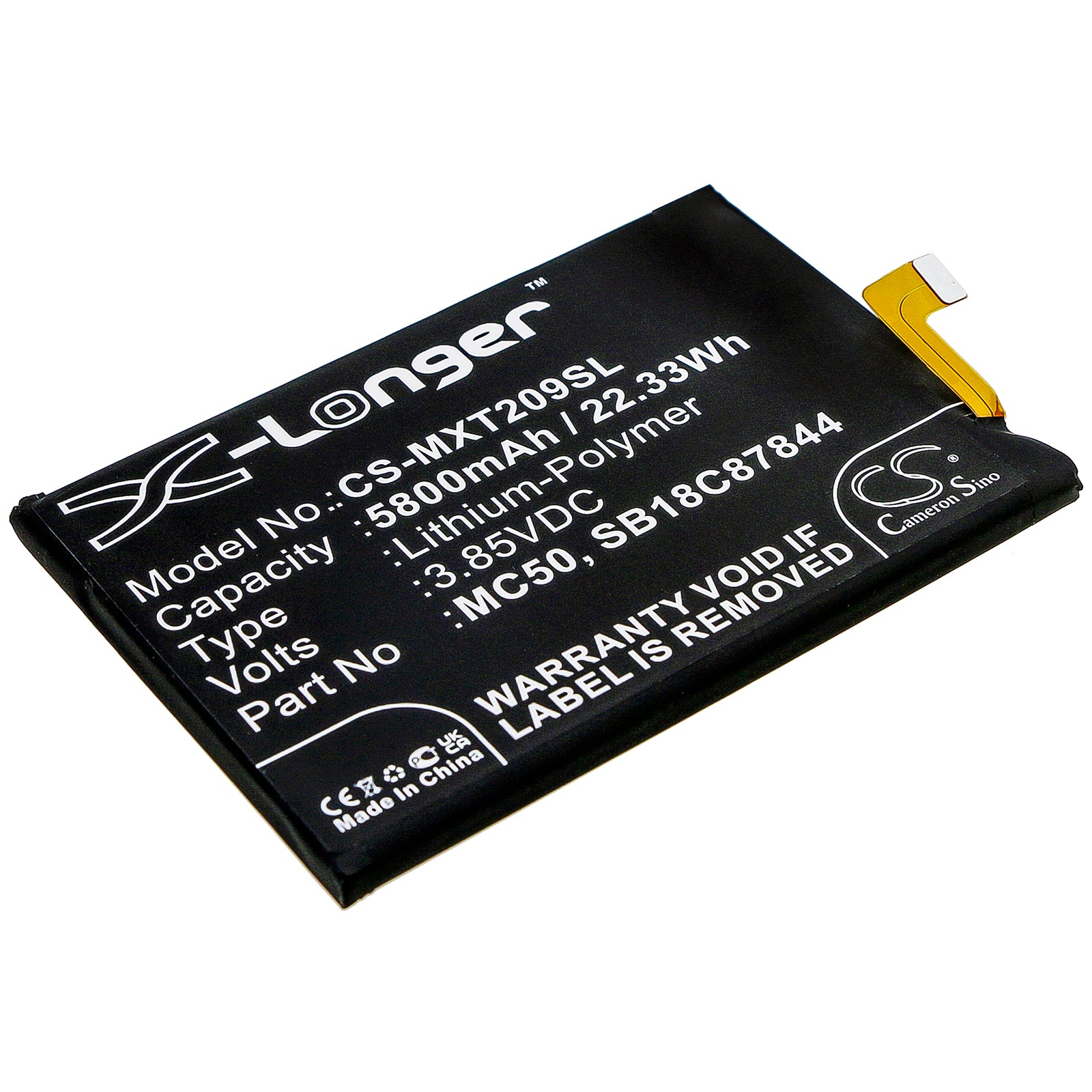 Li-Polymer Battery fits Lenovo, K12 Pro, K12 Pro 2020, Xt2091-7 3.85V, 5800mAh Mobile & SmartPhone Cameron Sino Technology Limited