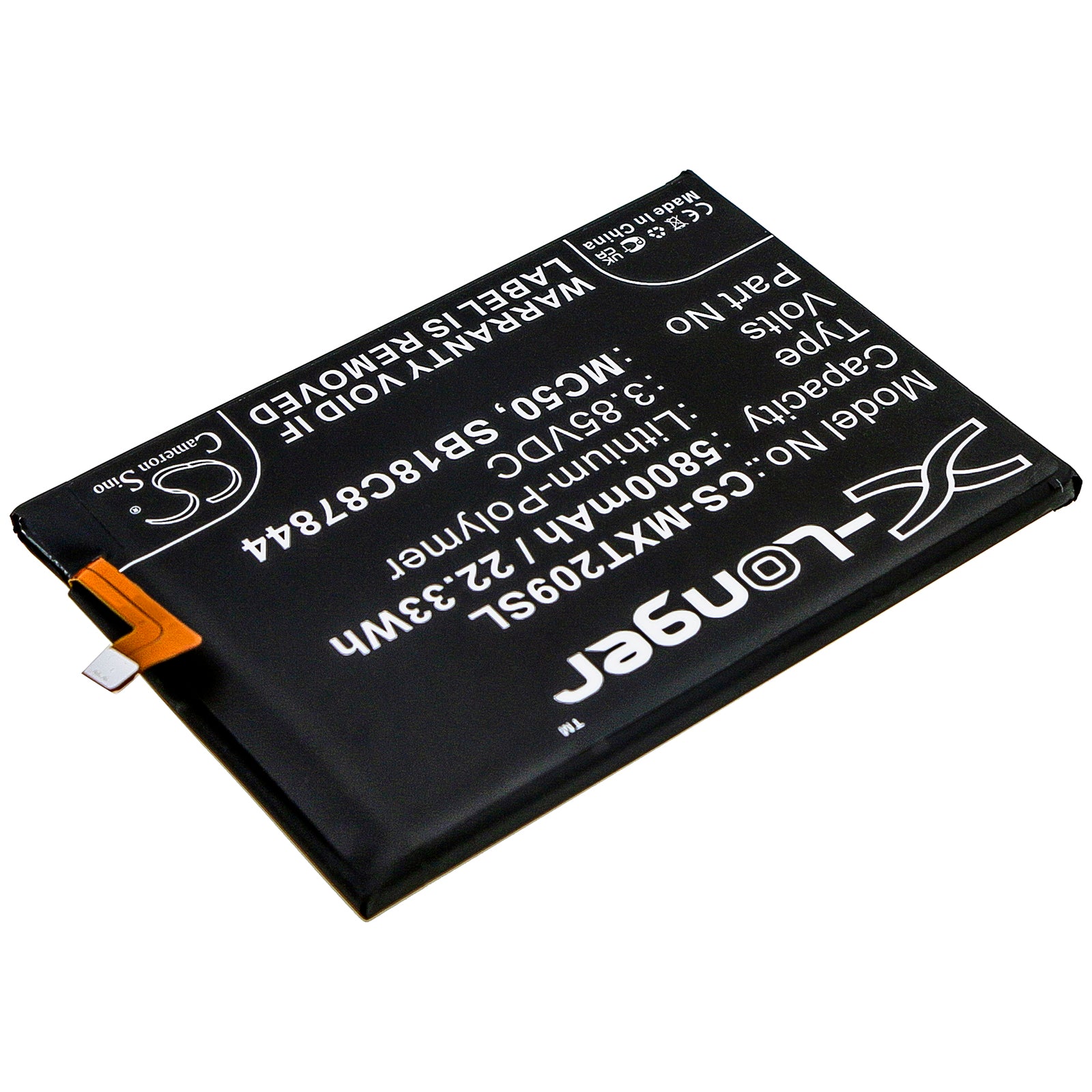 Li-Polymer Battery fits Lenovo, K12 Pro, K12 Pro 2020, Xt2091-7 3.85V, 5800mAh Mobile & SmartPhone Cameron Sino Technology Limited