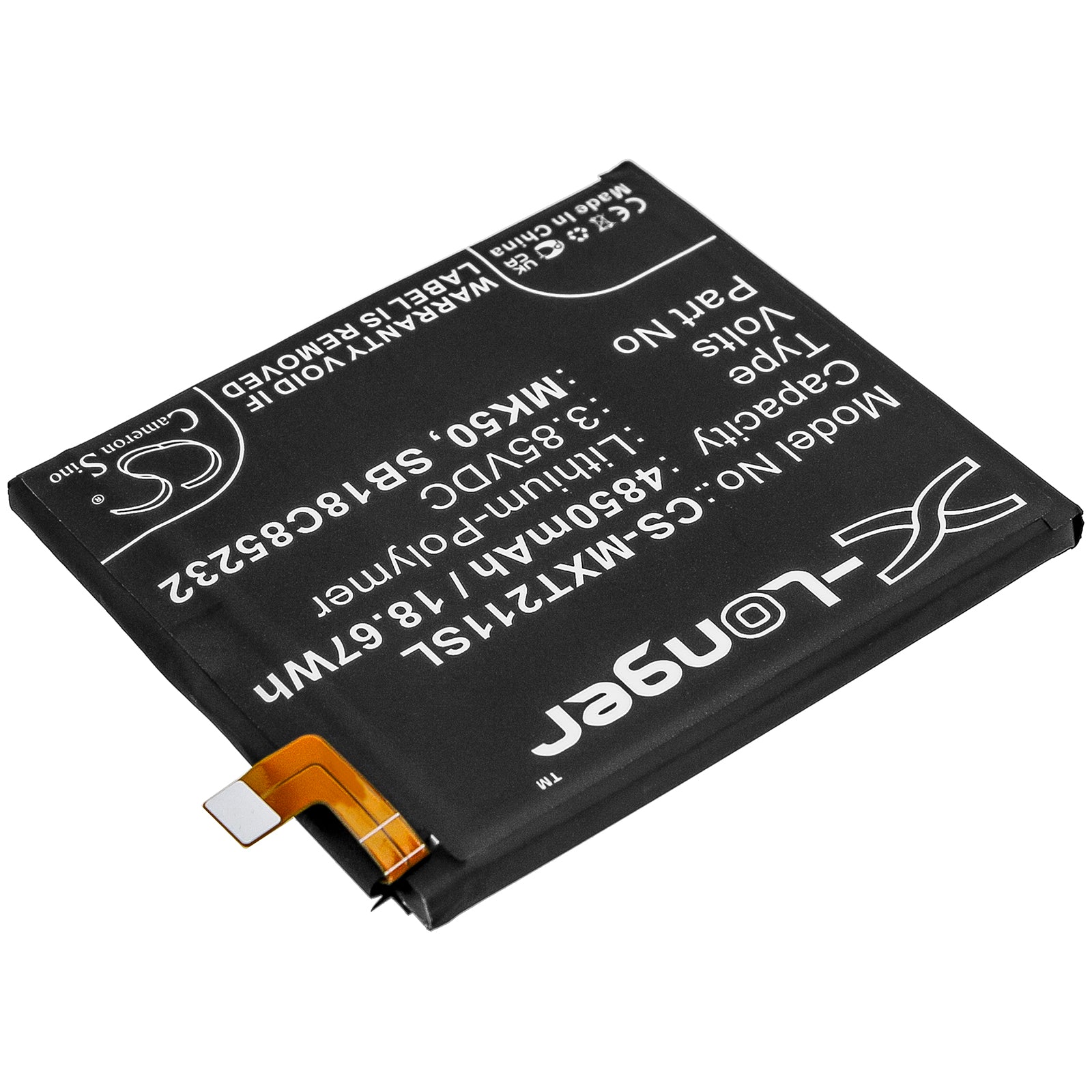 Li-Polymer Battery fits Motorola, Moto G 5g, Moto G 5g 2021, Moto One 5g Ace 3.85V, 4850mAh Mobile & SmartPhone Cameron Sino Technology Limited