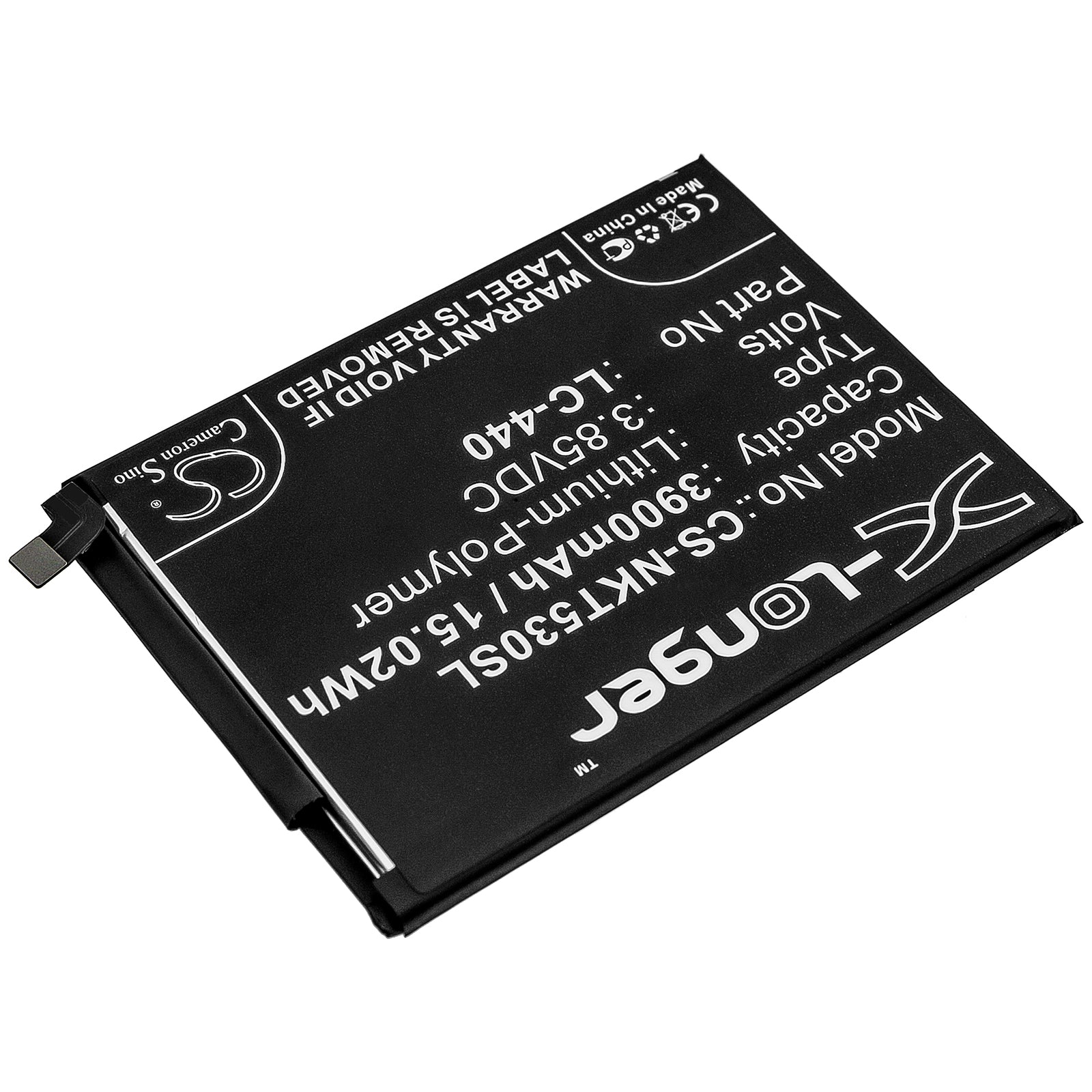 Li-Polymer Battery fits Nokia, Nokia 5.3, Ta-1234 3.85V, 3900mAh Mobile & SmartPhone Cameron Sino Technology Limited