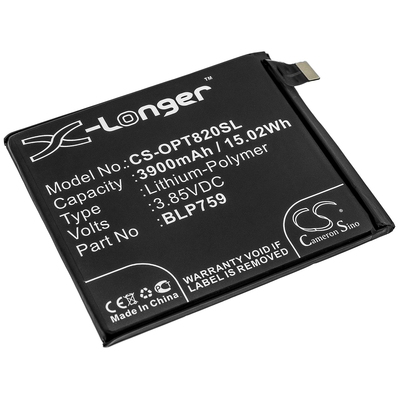 Li-Polymer Battery fits Oneplus, 8 Pro, 8 Pro 5g, In2020 3.85V, 3900mAh Mobile & SmartPhone Cameron Sino Technology Limited