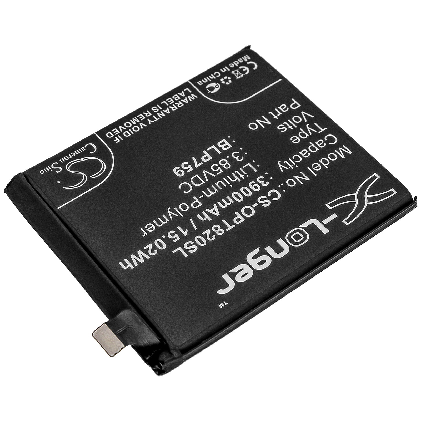Li-Polymer Battery fits Oneplus, 8 Pro, 8 Pro 5g, In2020 3.85V, 3900mAh Mobile & SmartPhone Cameron Sino Technology Limited