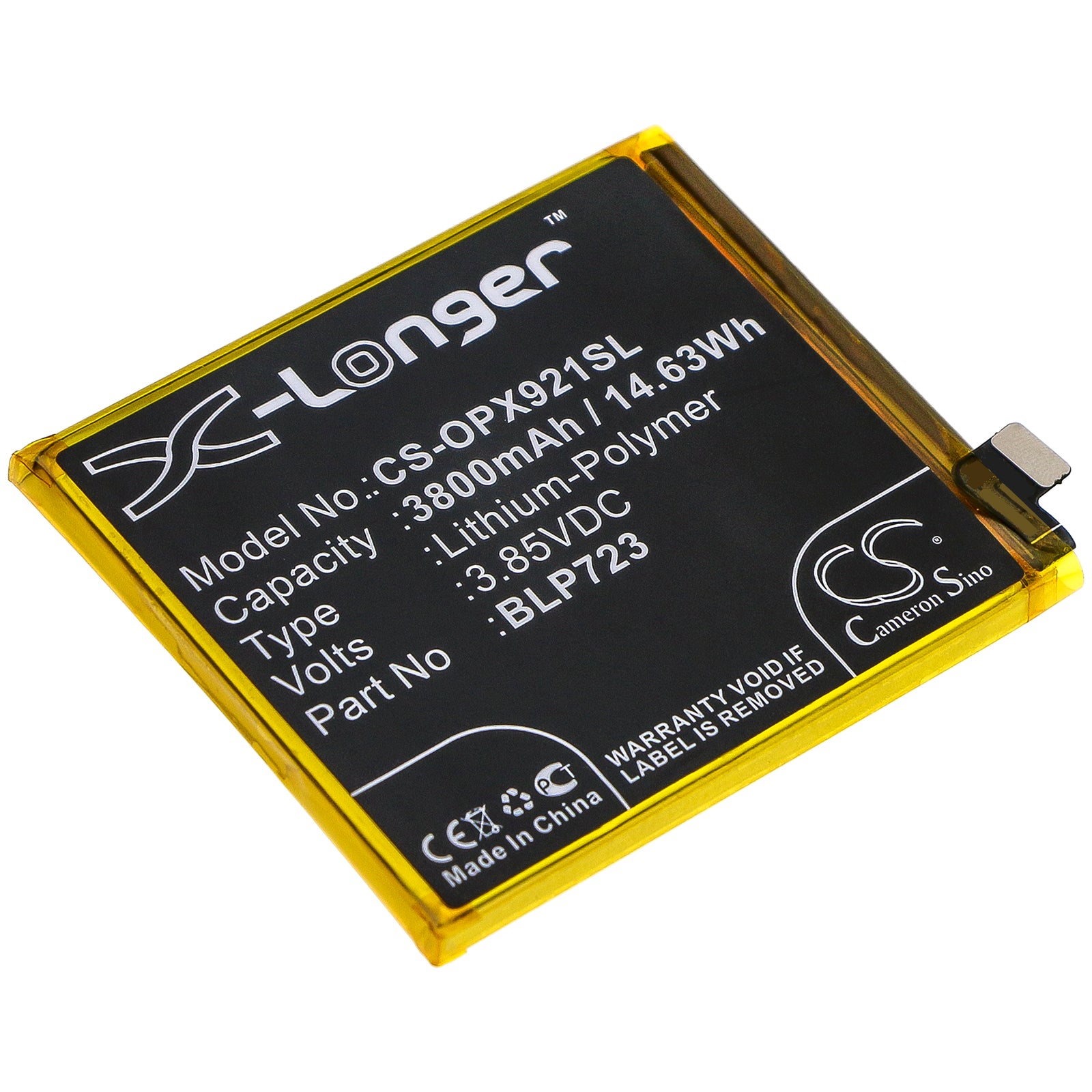Li-Polymer Battery fits Oppo, Realme Xt, Rmx1921, Xt Premium 3.85V, 3800mAh Mobile & SmartPhone Cameron Sino Technology Limited