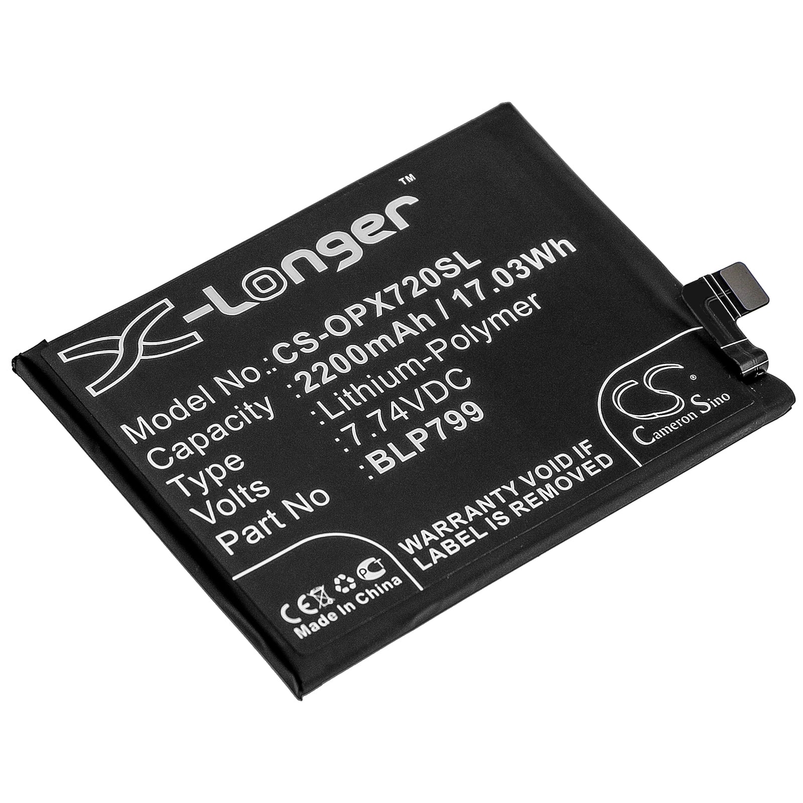 Li-Polymer Battery fits Oppo, R2121, Realme X7 Pro 5g, Rmx2121 7.74V, 2200mAh Mobile & SmartPhone Cameron Sino Technology Limited