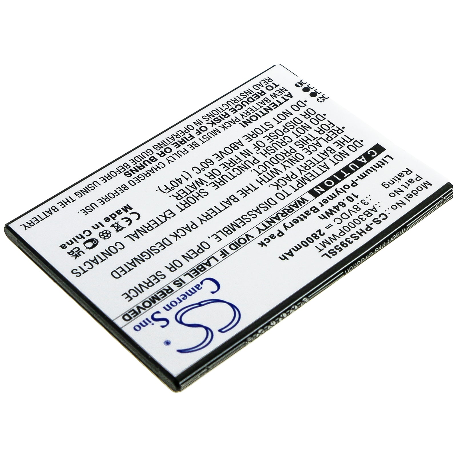 Li-Polymer Battery fits Philips, Cts395, Xenium S395 3.8V, 2800mAh Mobile & SmartPhone Cameron Sino Technology Limited