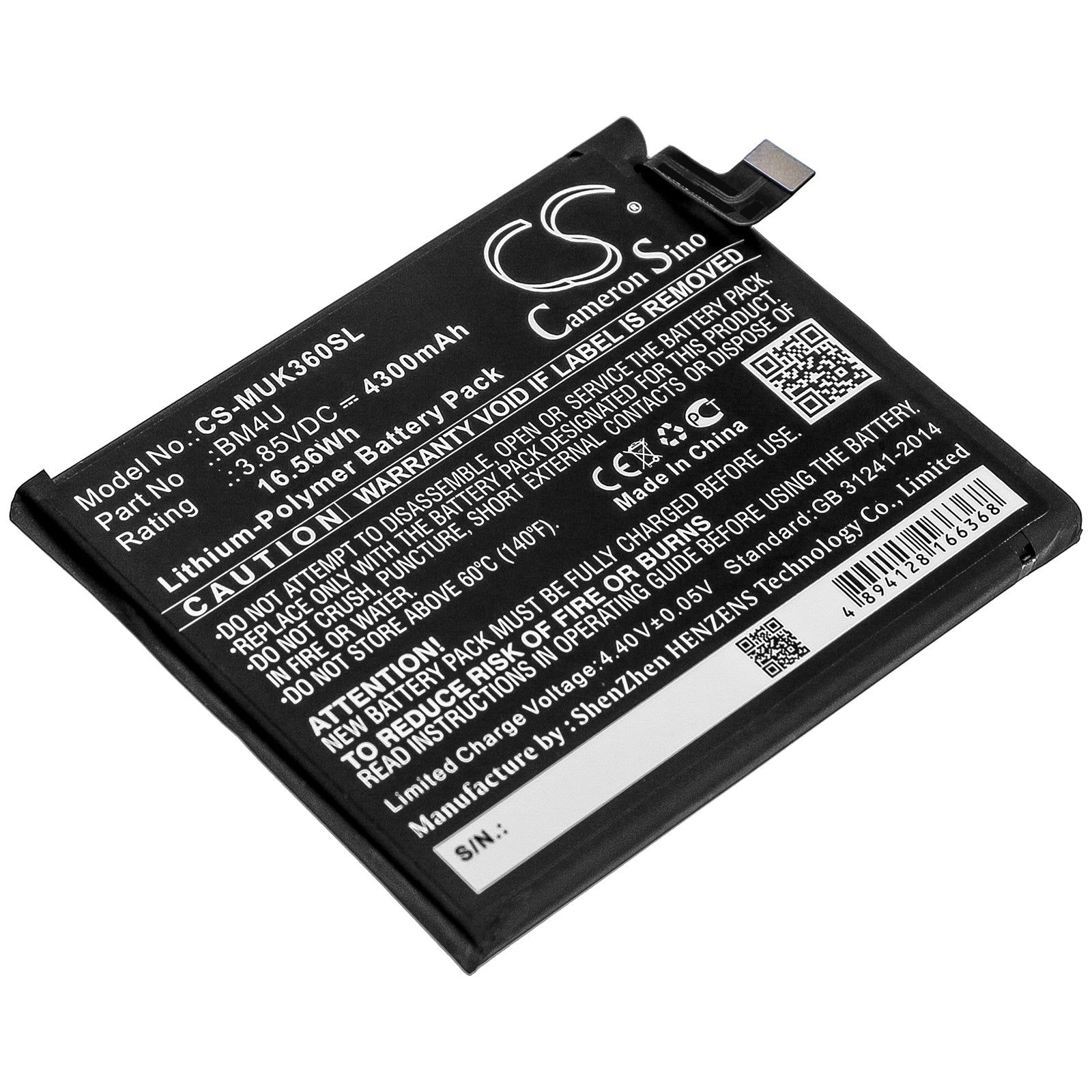 Li-Polymer Battery fits Redmi, K30 Ultra 5g, M2006j10c 3.85V, 4300mAh Mobile & SmartPhone Cameron Sino Technology Limited
