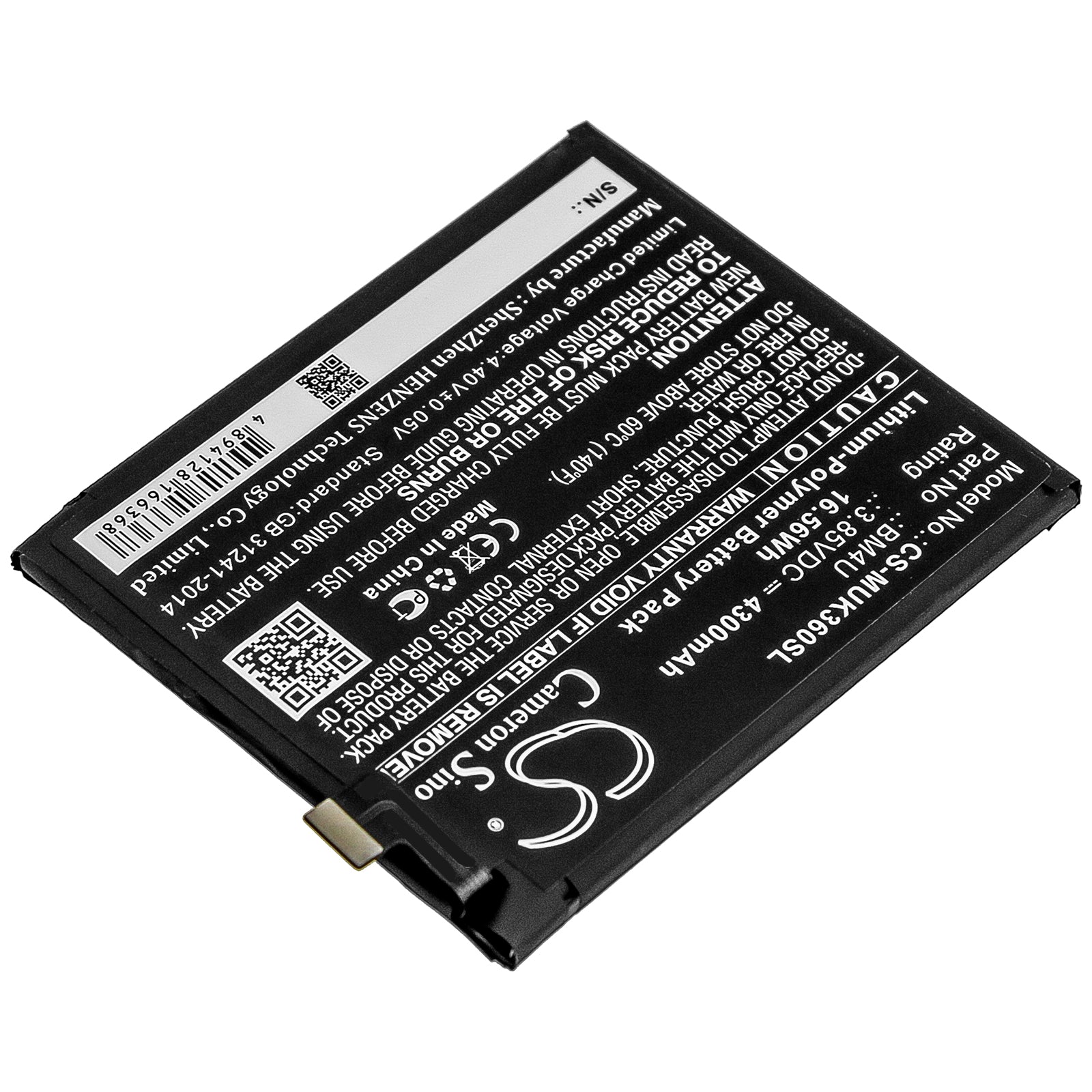 Li-Polymer Battery fits Redmi, K30 Ultra 5g, M2006j10c 3.85V, 4300mAh Mobile & SmartPhone Cameron Sino Technology Limited